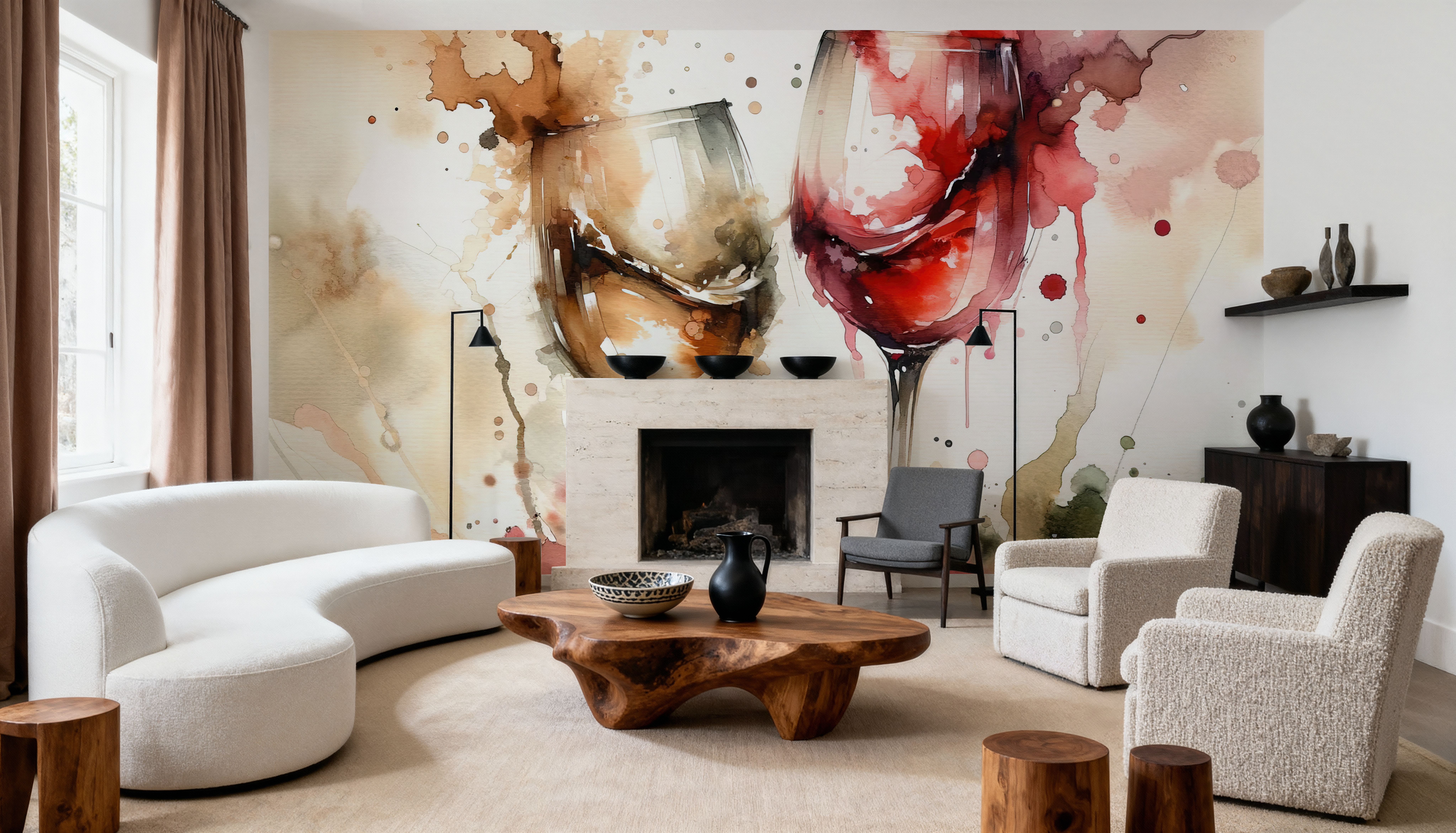 A Toast in Abstract Watercolor Elegance