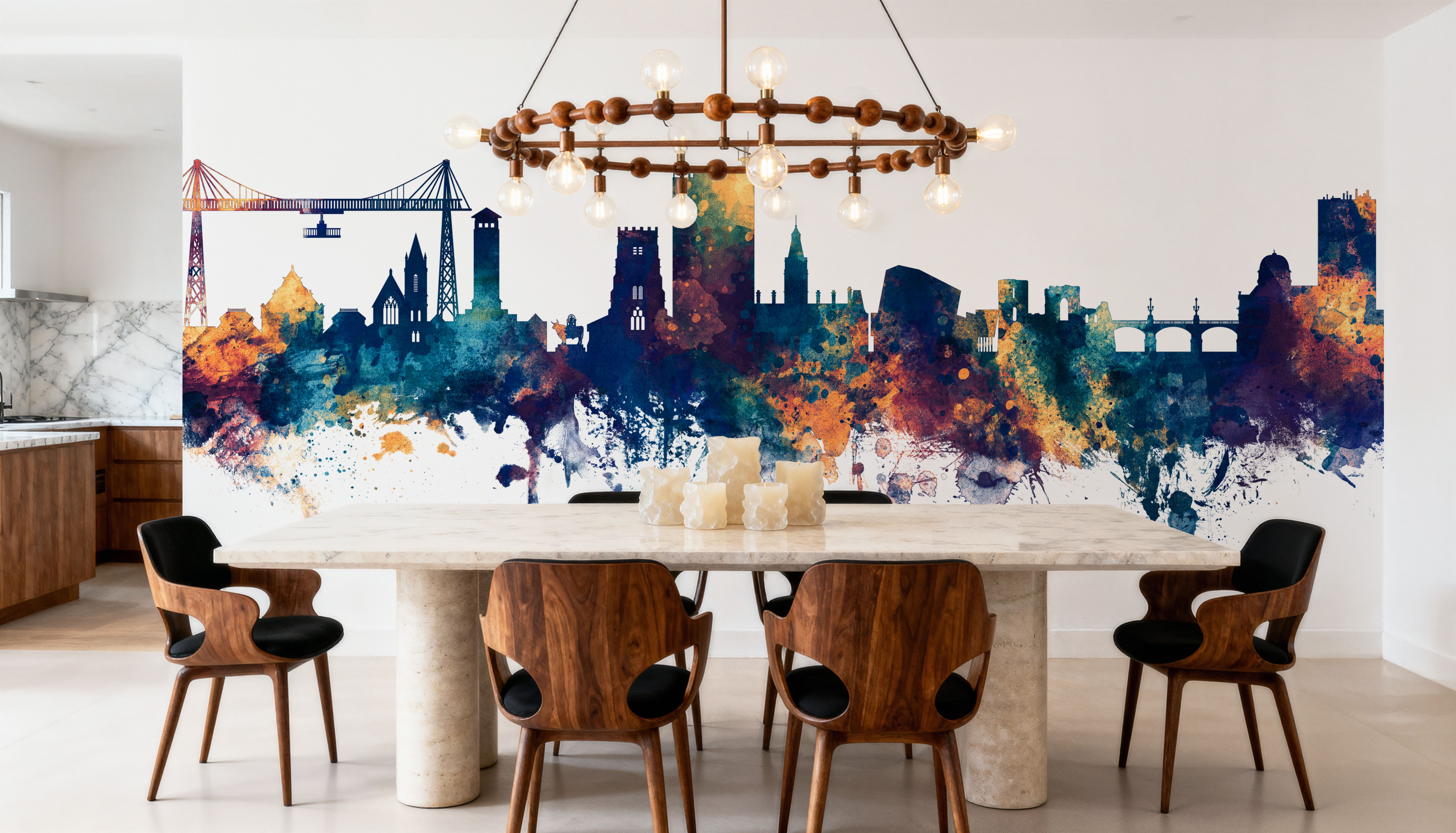 Newport Wales Skyline Blue & Bronze