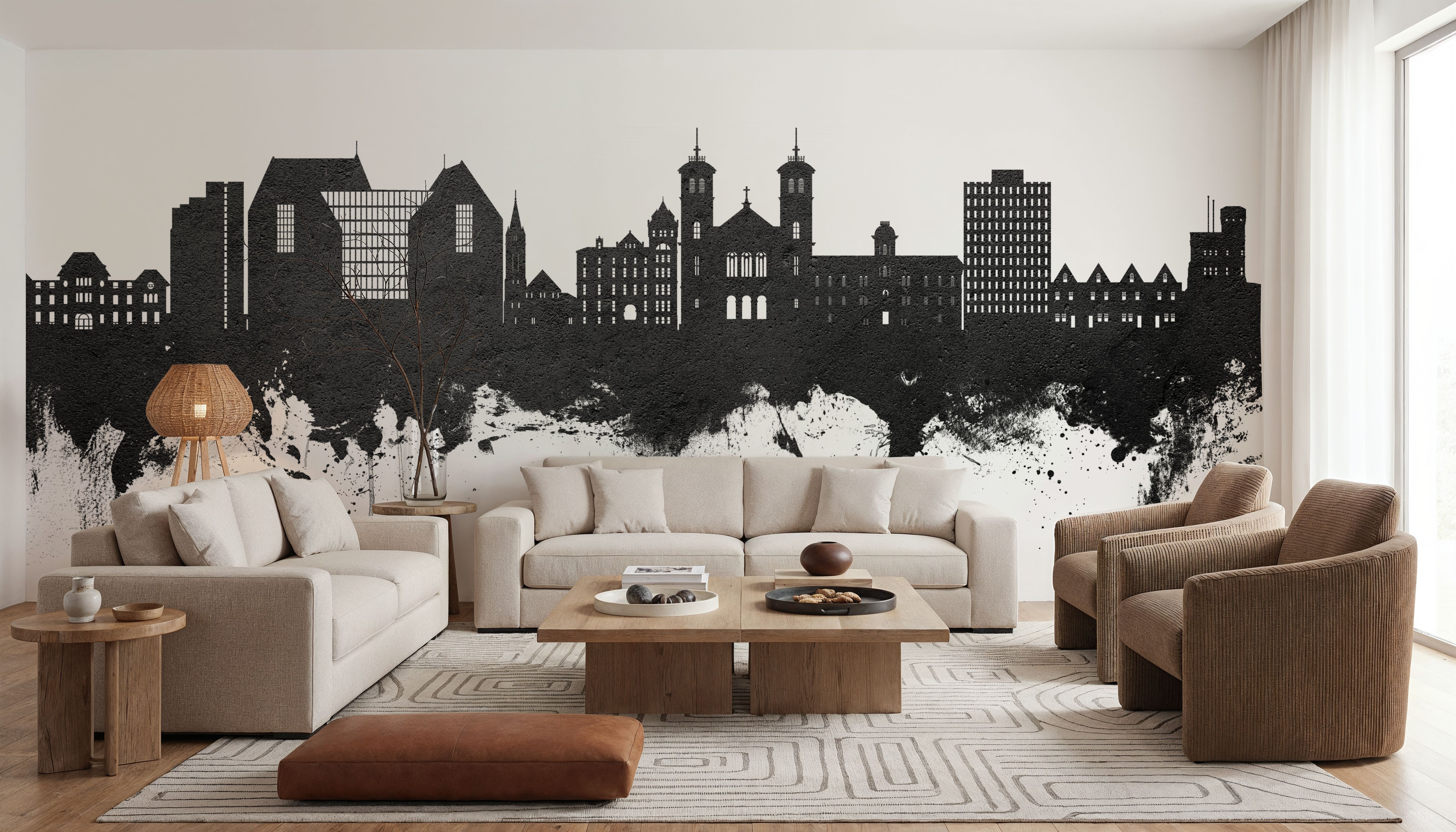 St John's Canada Skyline Black & White