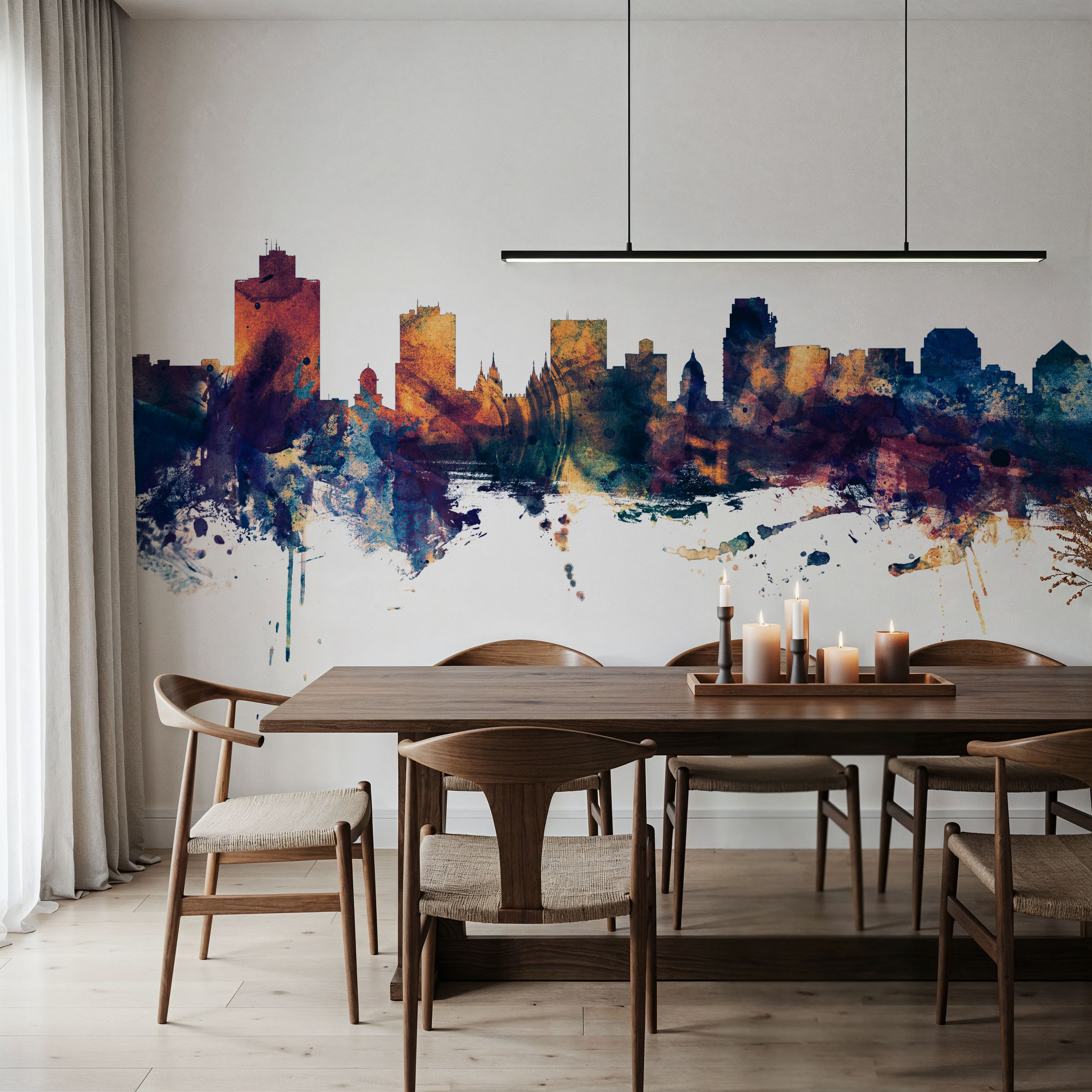 Salt Lake City Utah Skyline Blue & Bronze