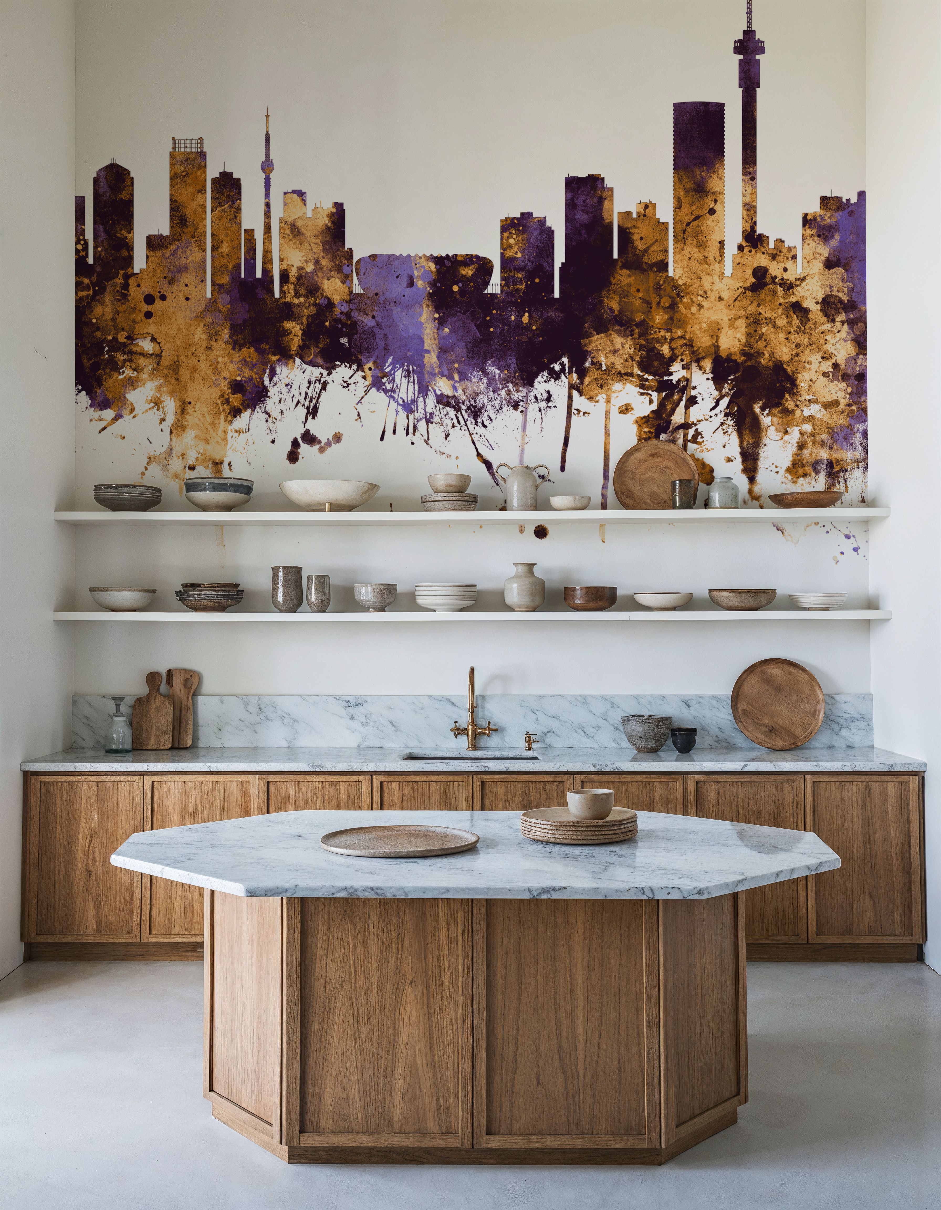 Johannesburg South Africa Skyline Purple & Gold