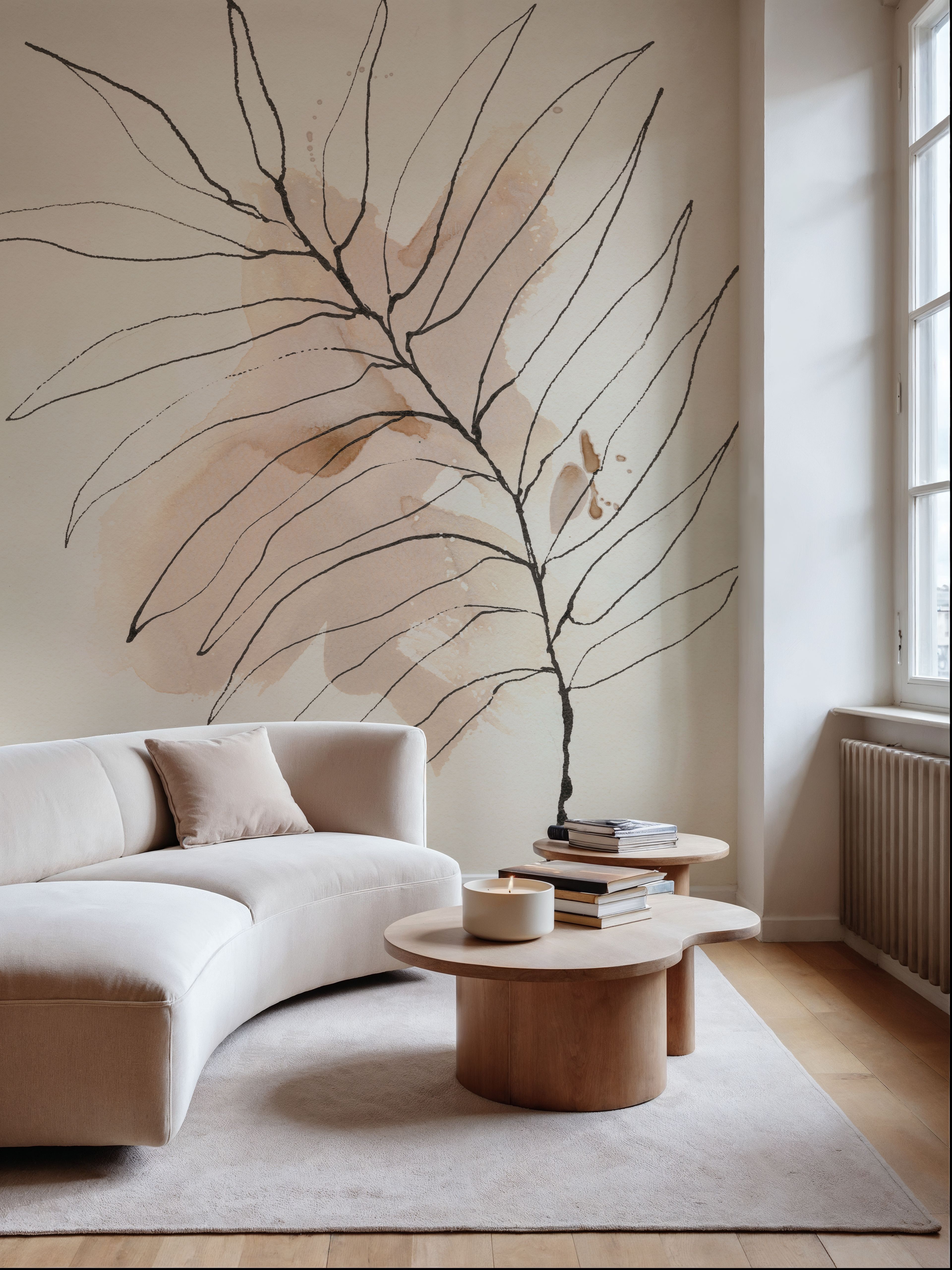 Wall Mural - Boho Botanical VIII - Abstract mural wallpaper - Dining Room - Wallism US - Premium, Textured or Peel & Stick