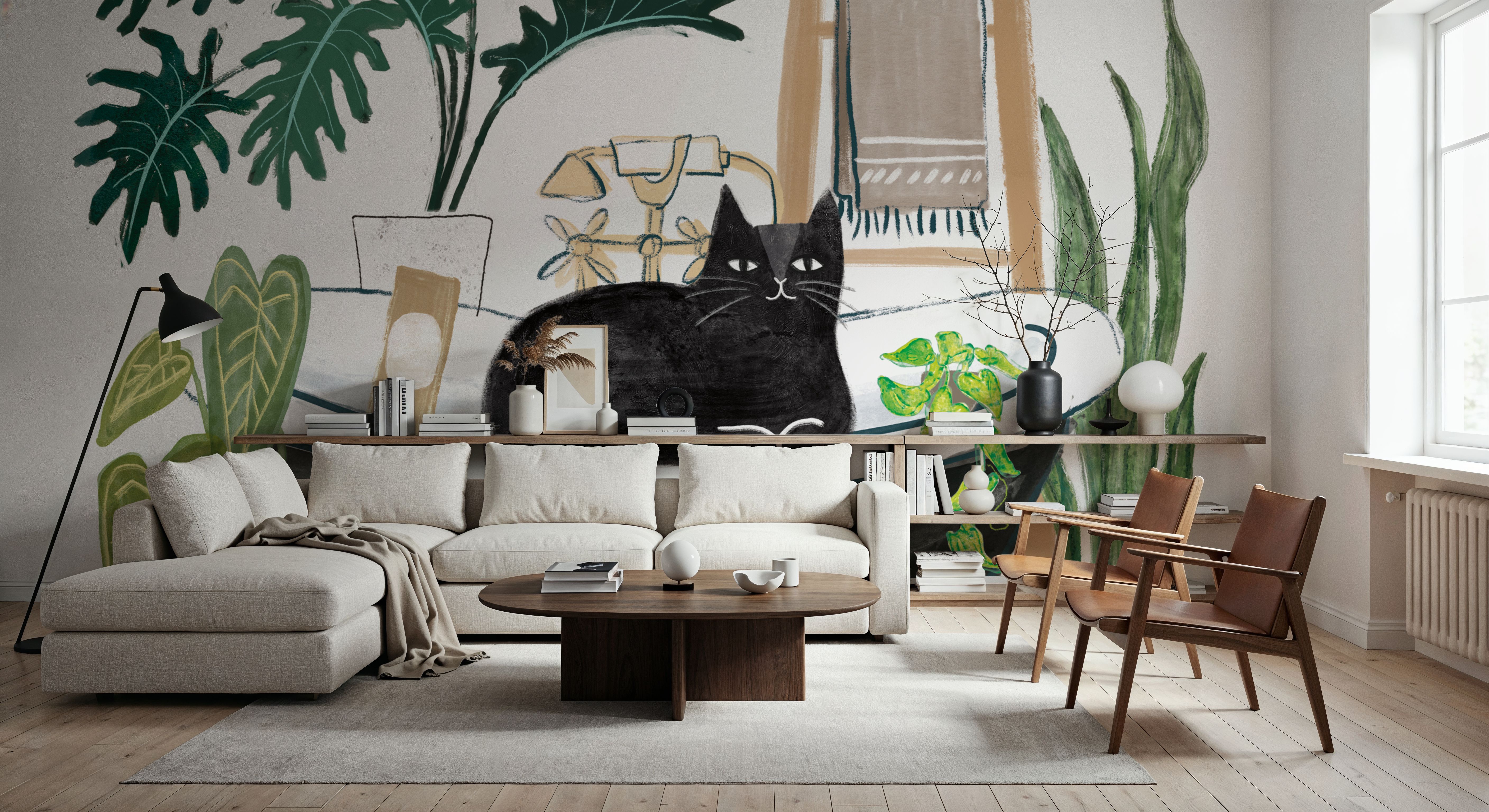 Urban Jungle Bath II Pet, Wallpaper