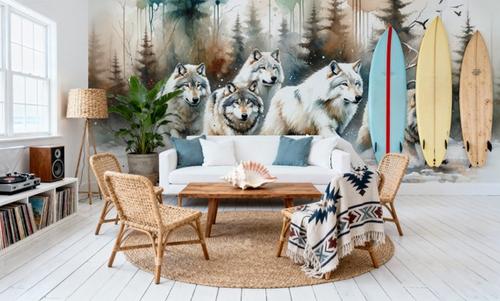 Watercolor Wolfpack