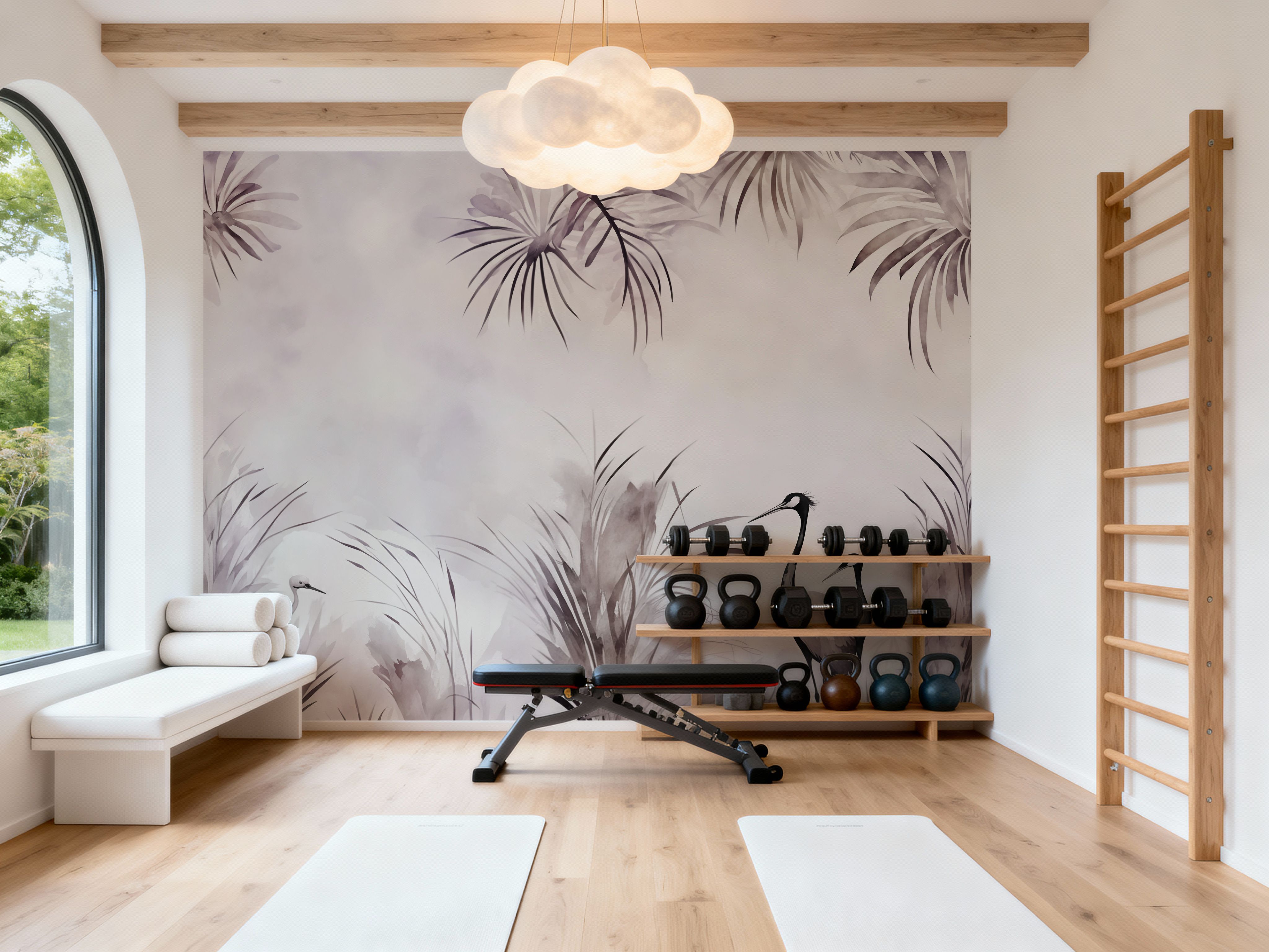 Cranes in a Field Purple