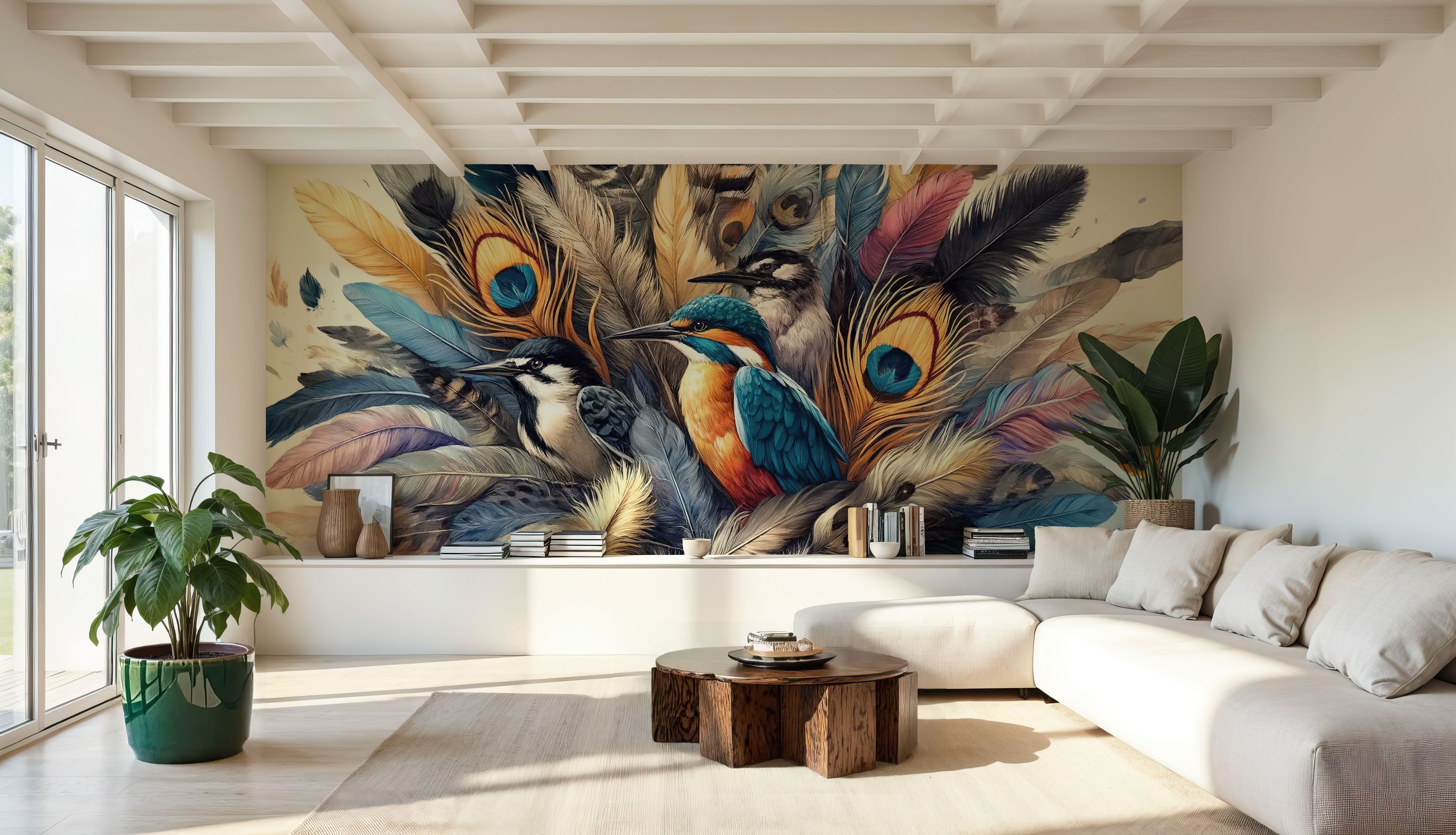 Tropical Whispers Among Ethereal Feathers