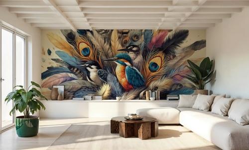 Tropical Whispers Among Ethereal Feathers