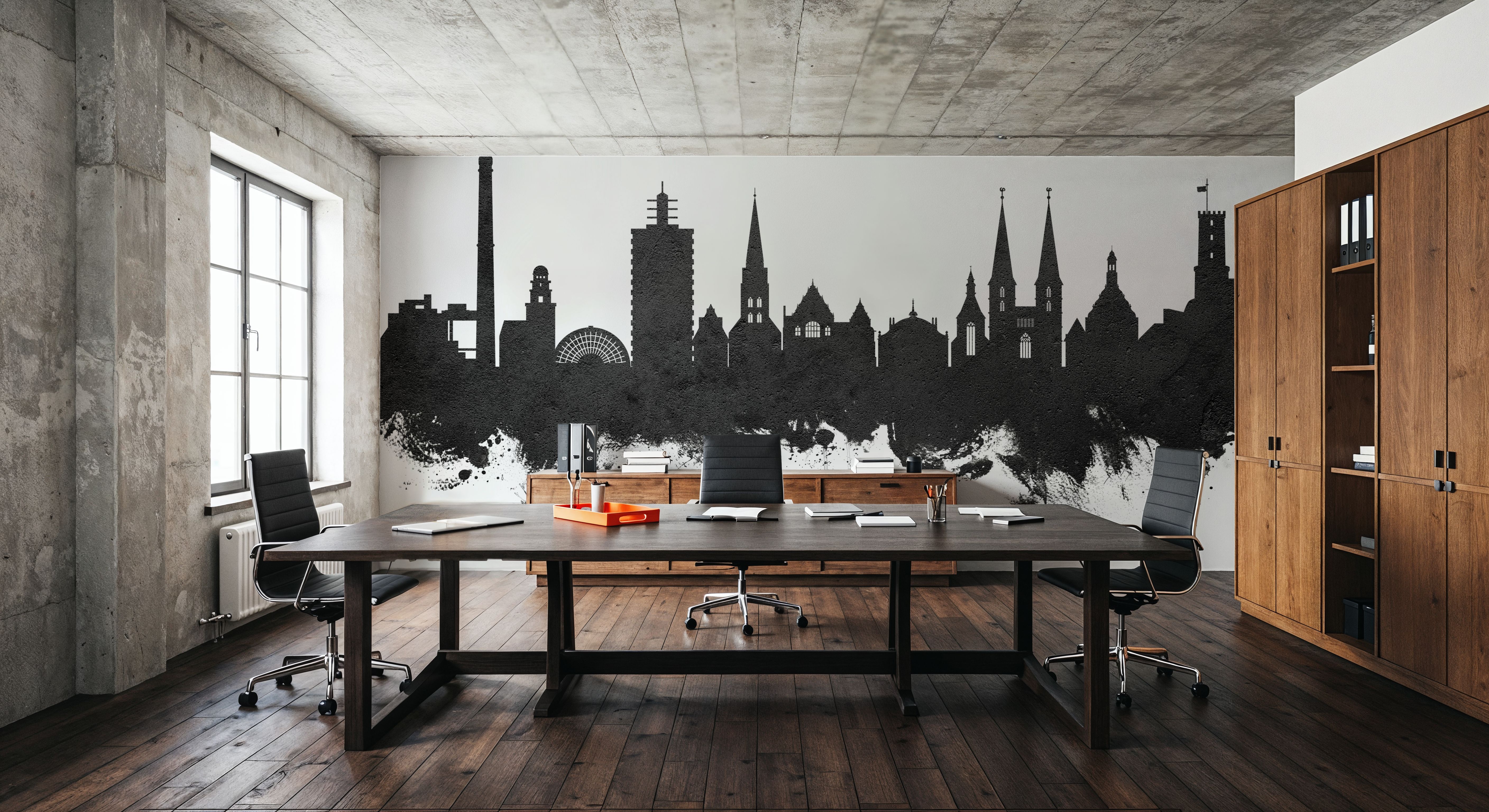 Bielefeld Germany Skyline Black & White