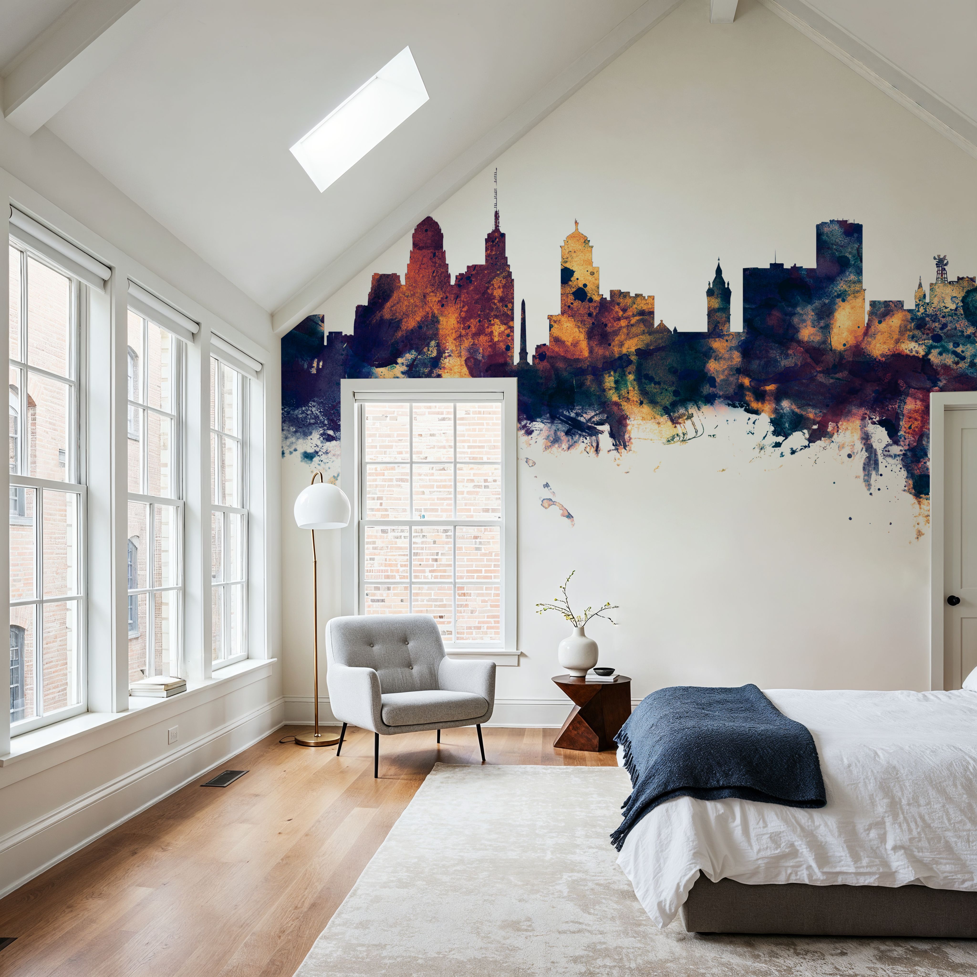 Buffalo New York Skyline Blue & Bronze