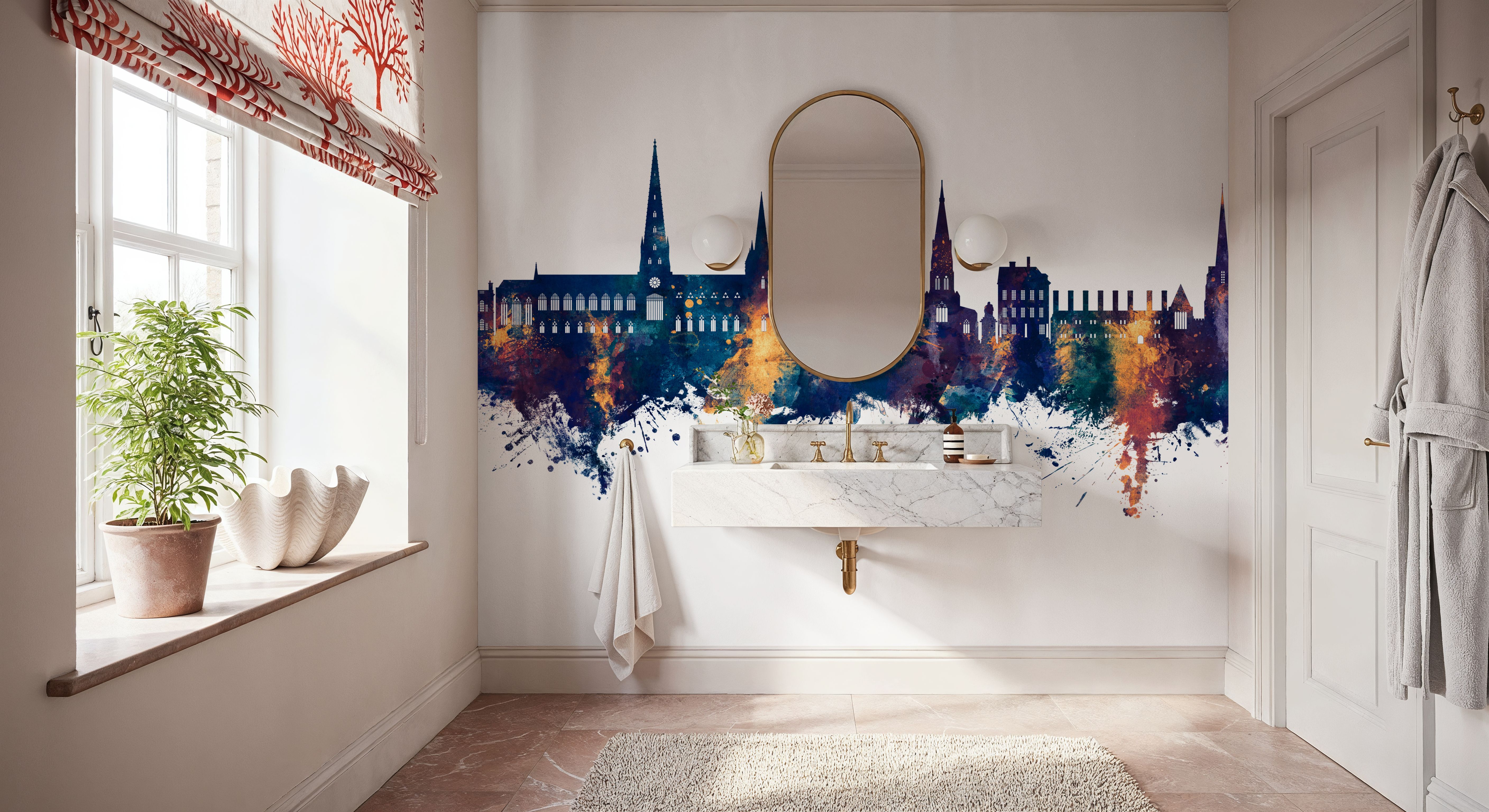 Lichfield England Skyline Blue & Bronze, Tapeten