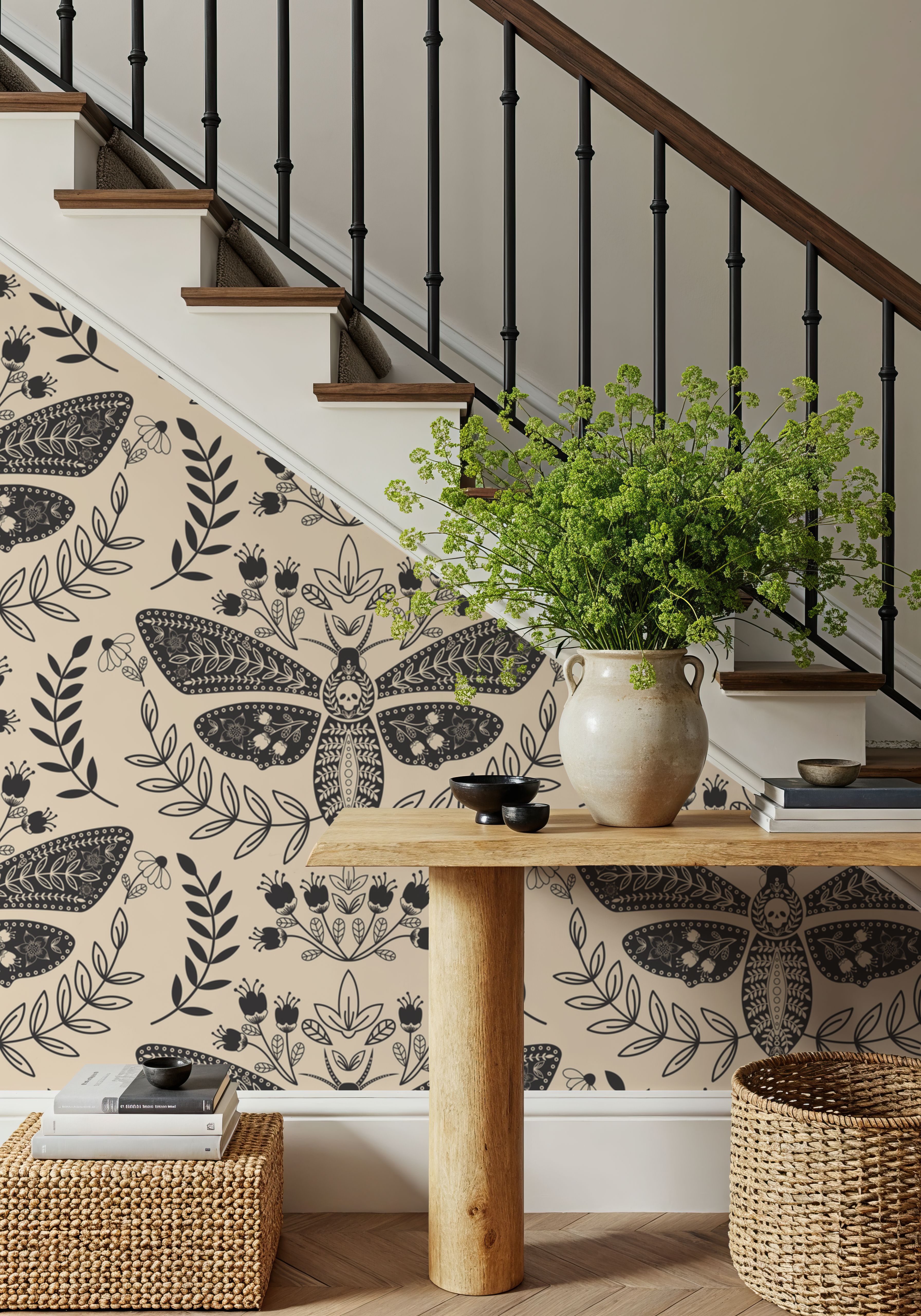 Deaths Head Moth, Grey, Wallpaper