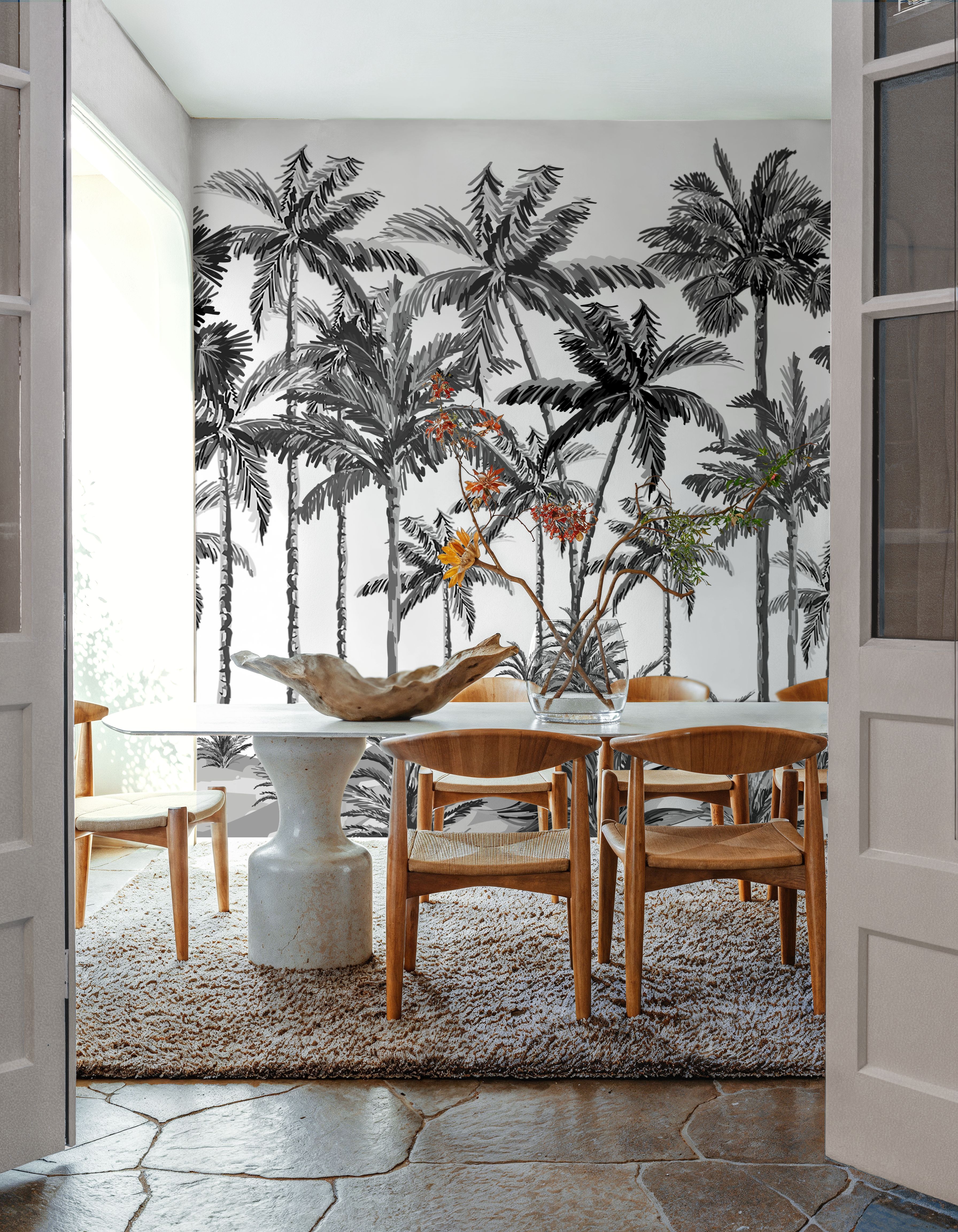 Playful Palms BW