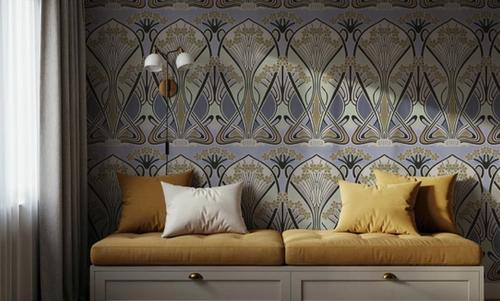 Floral Art Deco Aura, Periwinkle