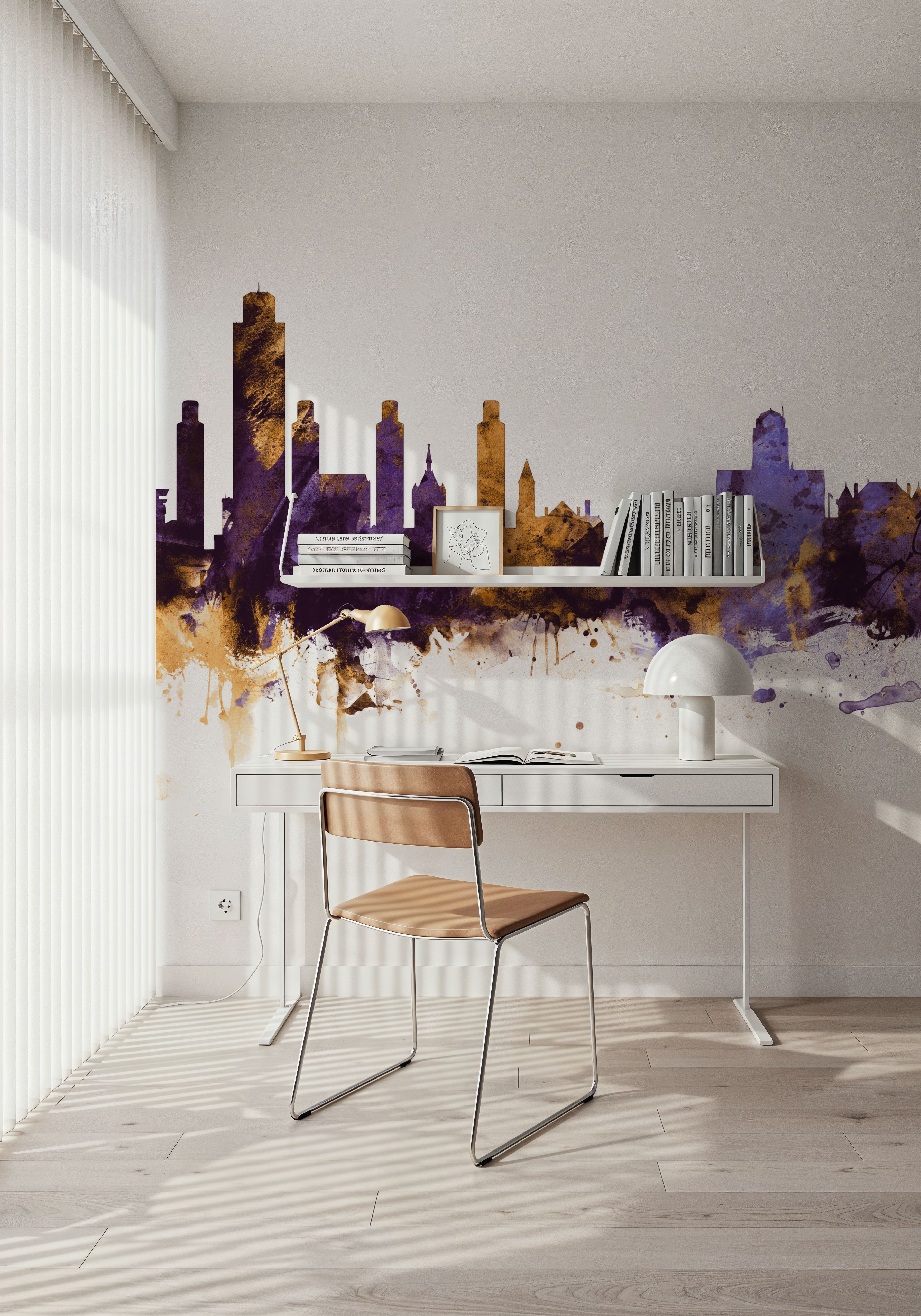 Albany New York Skyline Purple & Gold