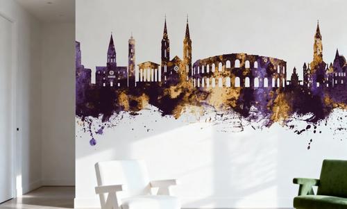 Nîmes France Skyline Purple & Gold