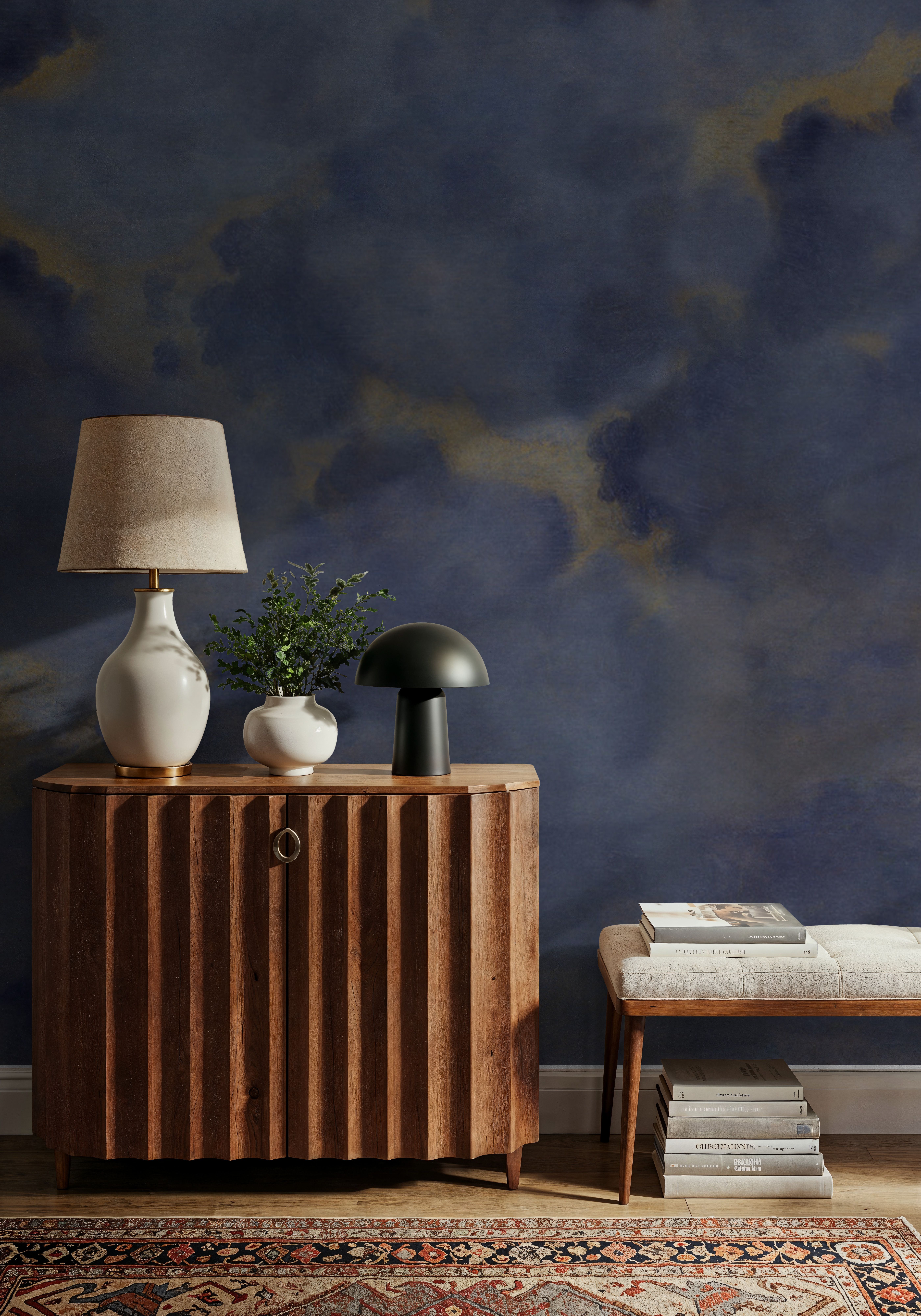 Painted Dreamy Clouds, Indigo