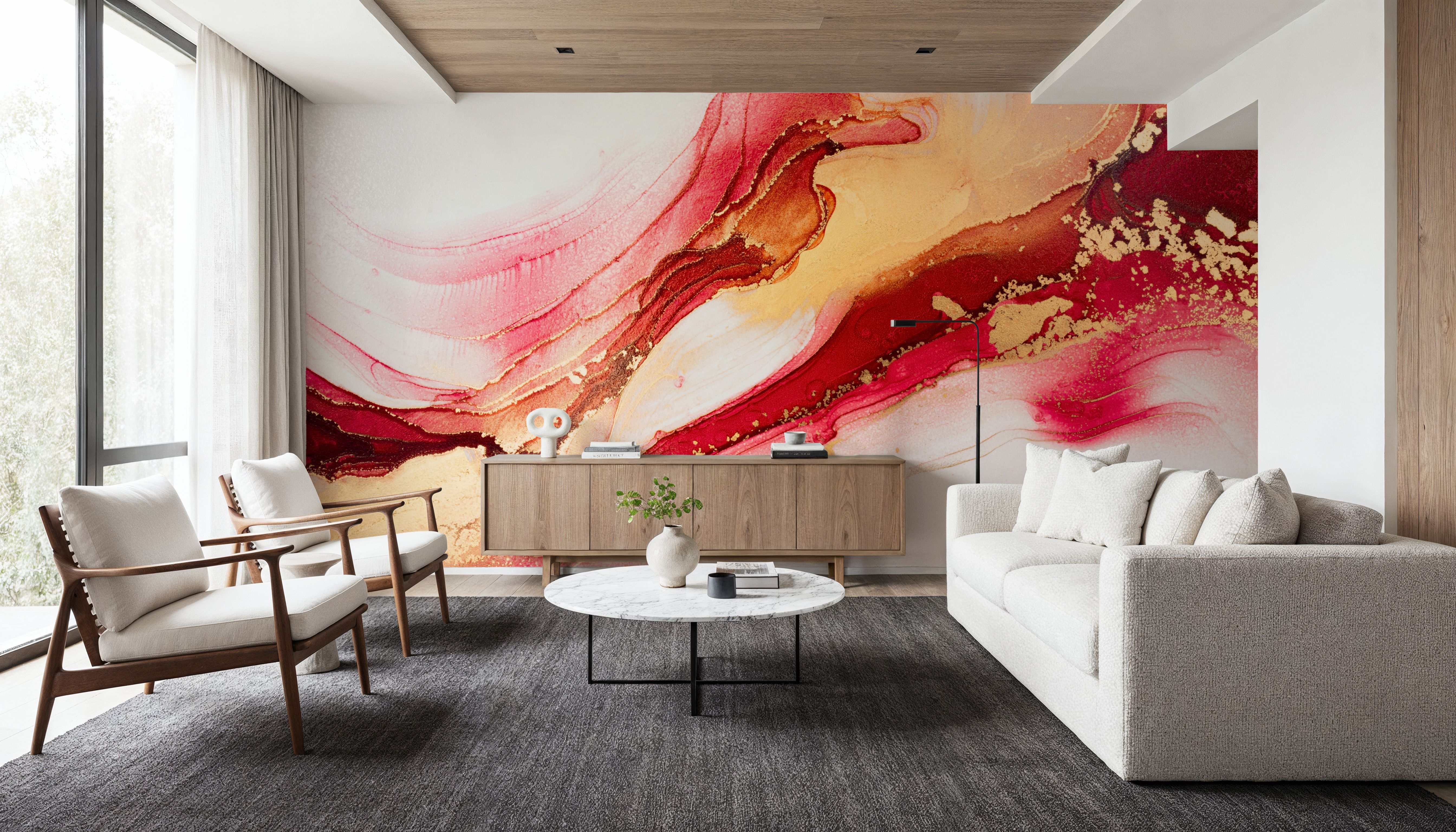 Free-Flow Ink In Red, Wallpaper