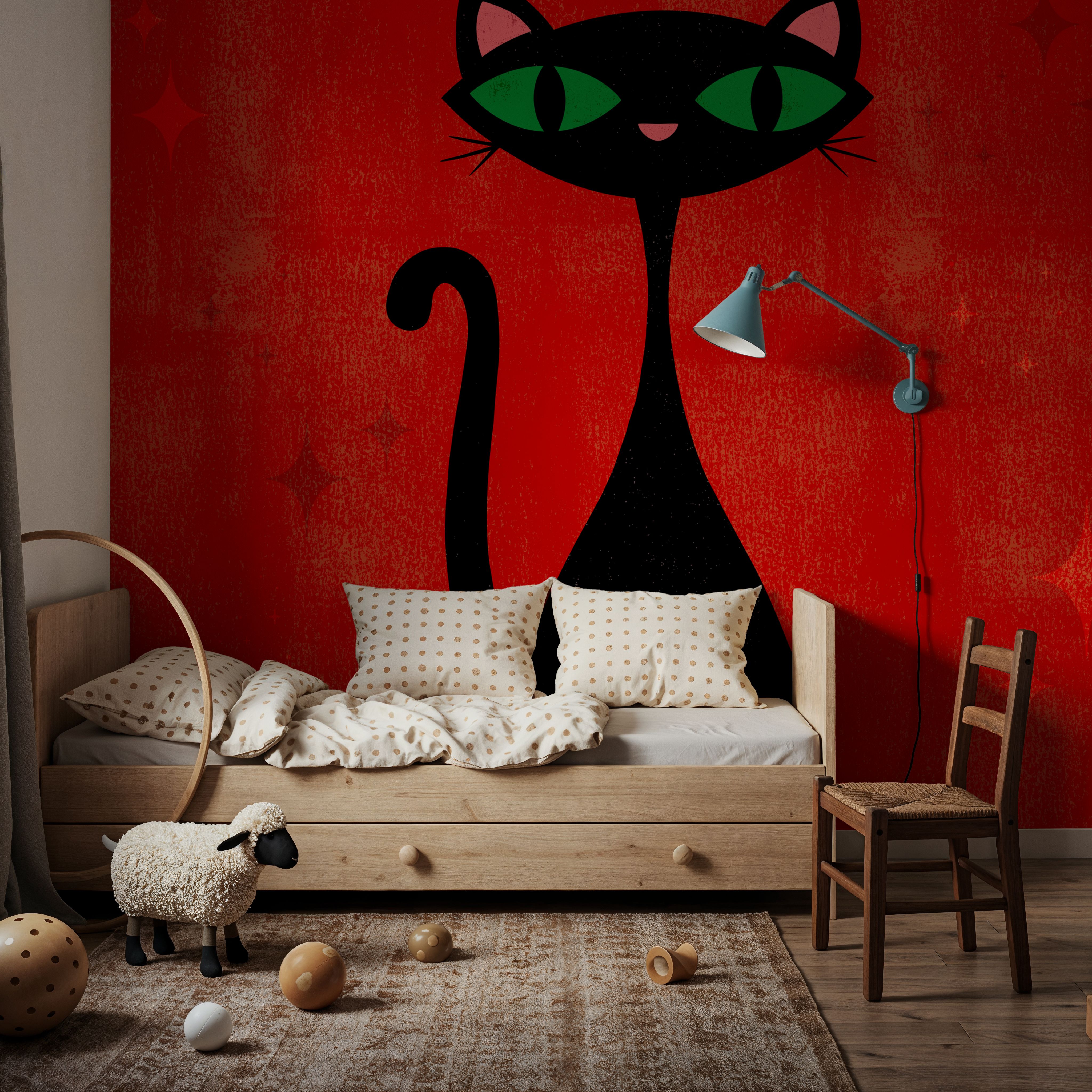 Retro Cat, Red