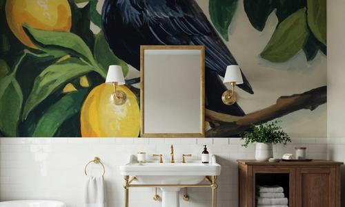 Bird with Lemon Branch