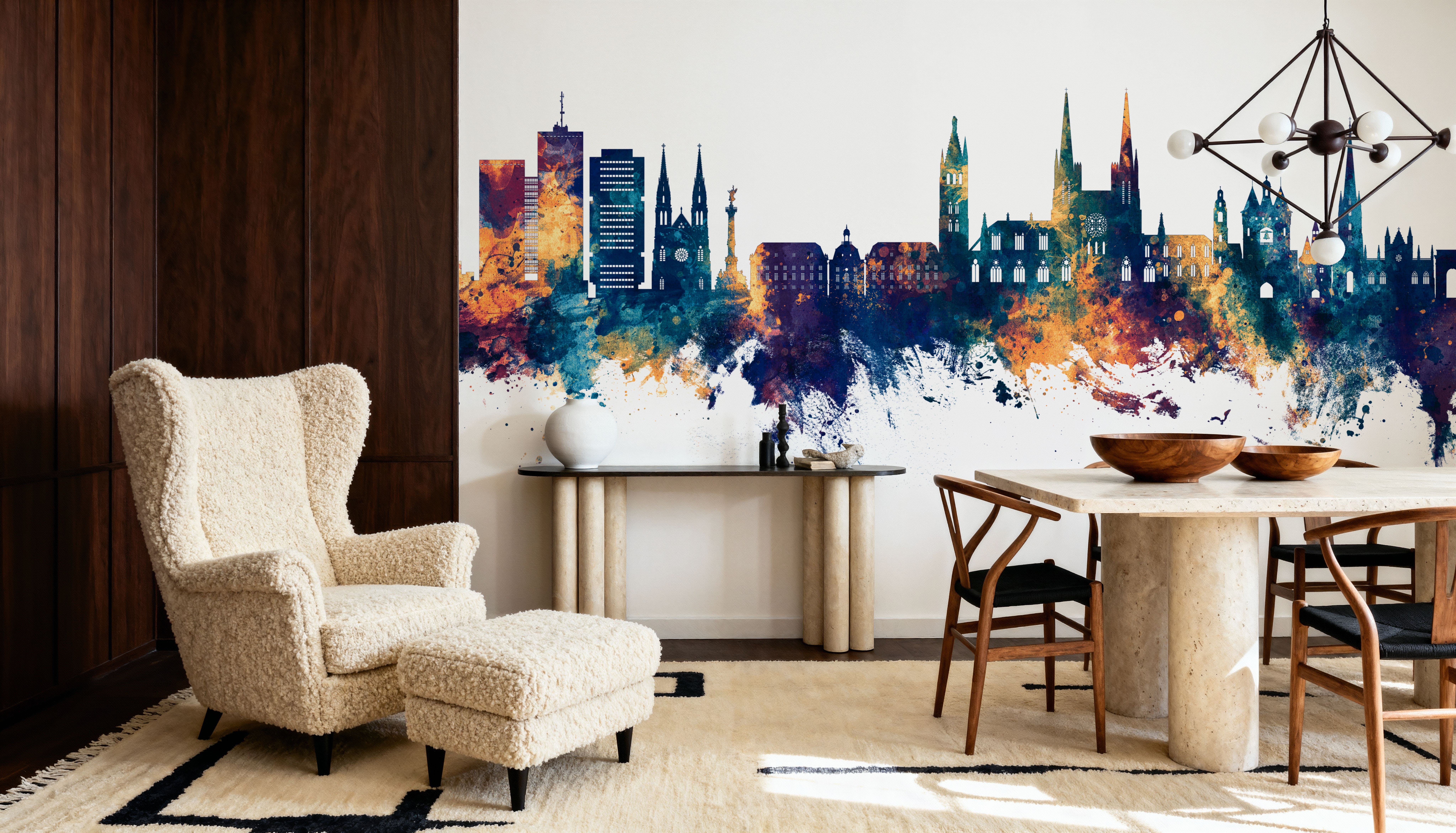 Bordeaux France Skyline Blue & Bronze