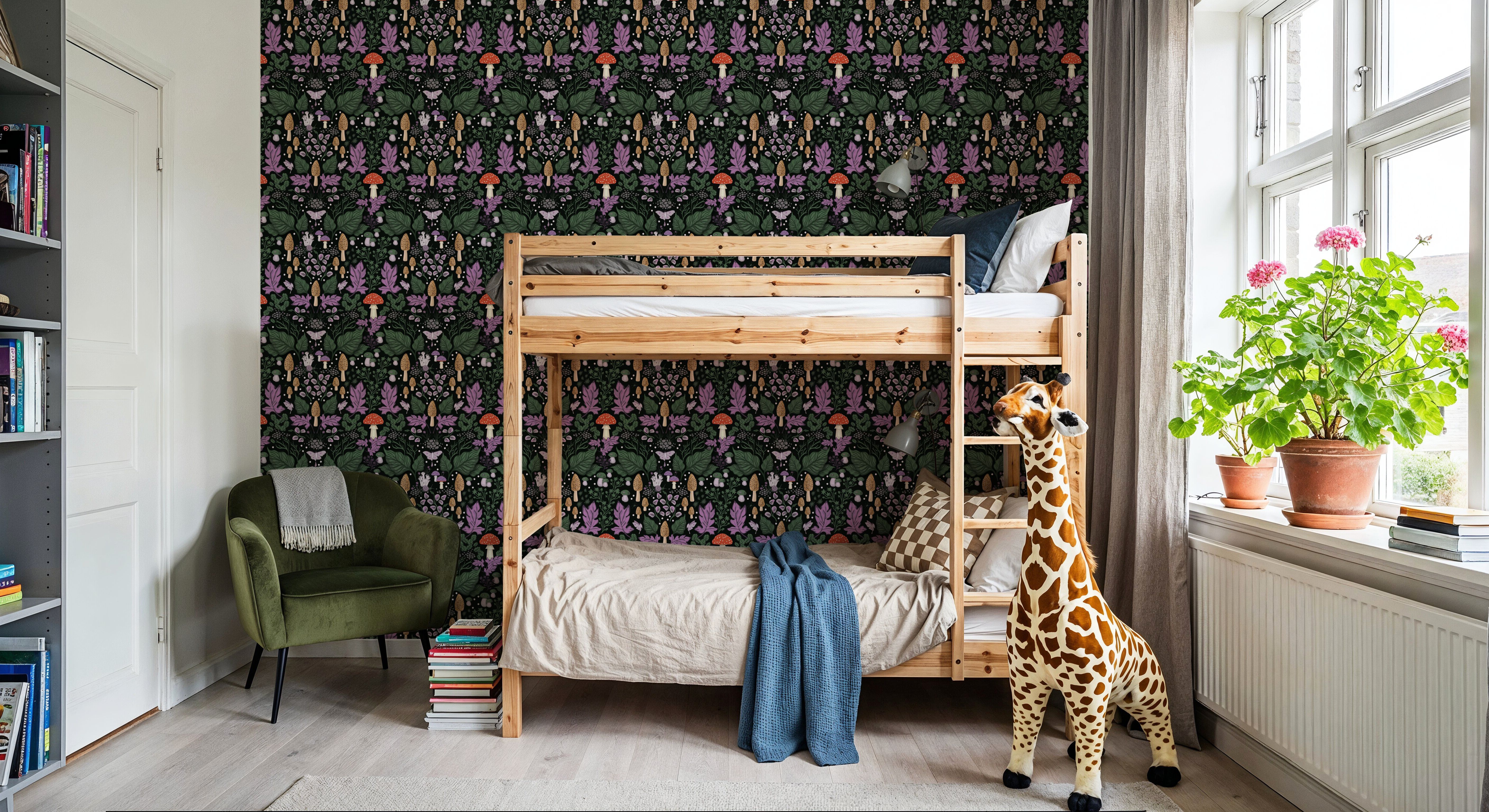 Autumn Forest Illustration, Purple