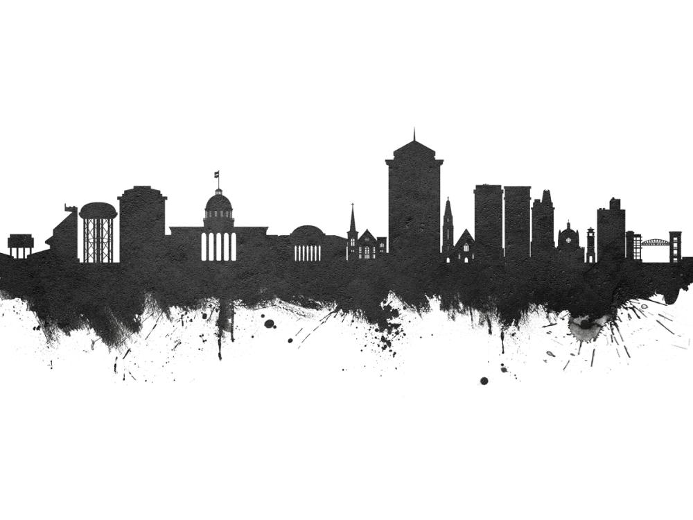 Montgomery Alabama Skyline Black & White