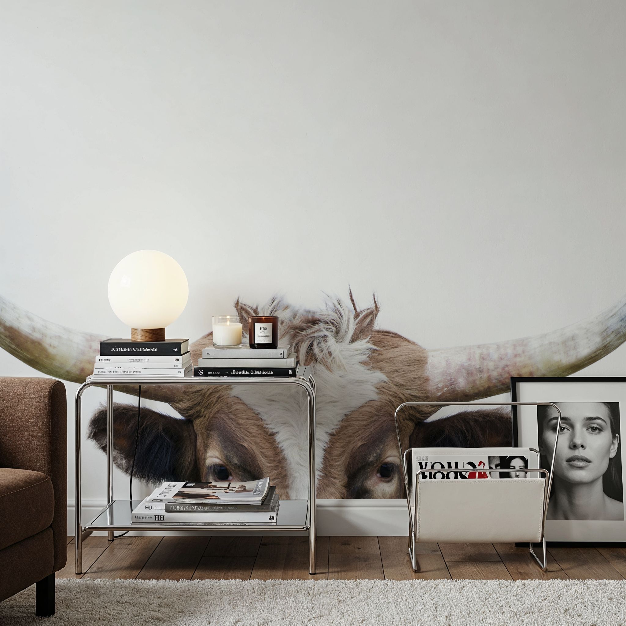 Peeking Longhorn Cow