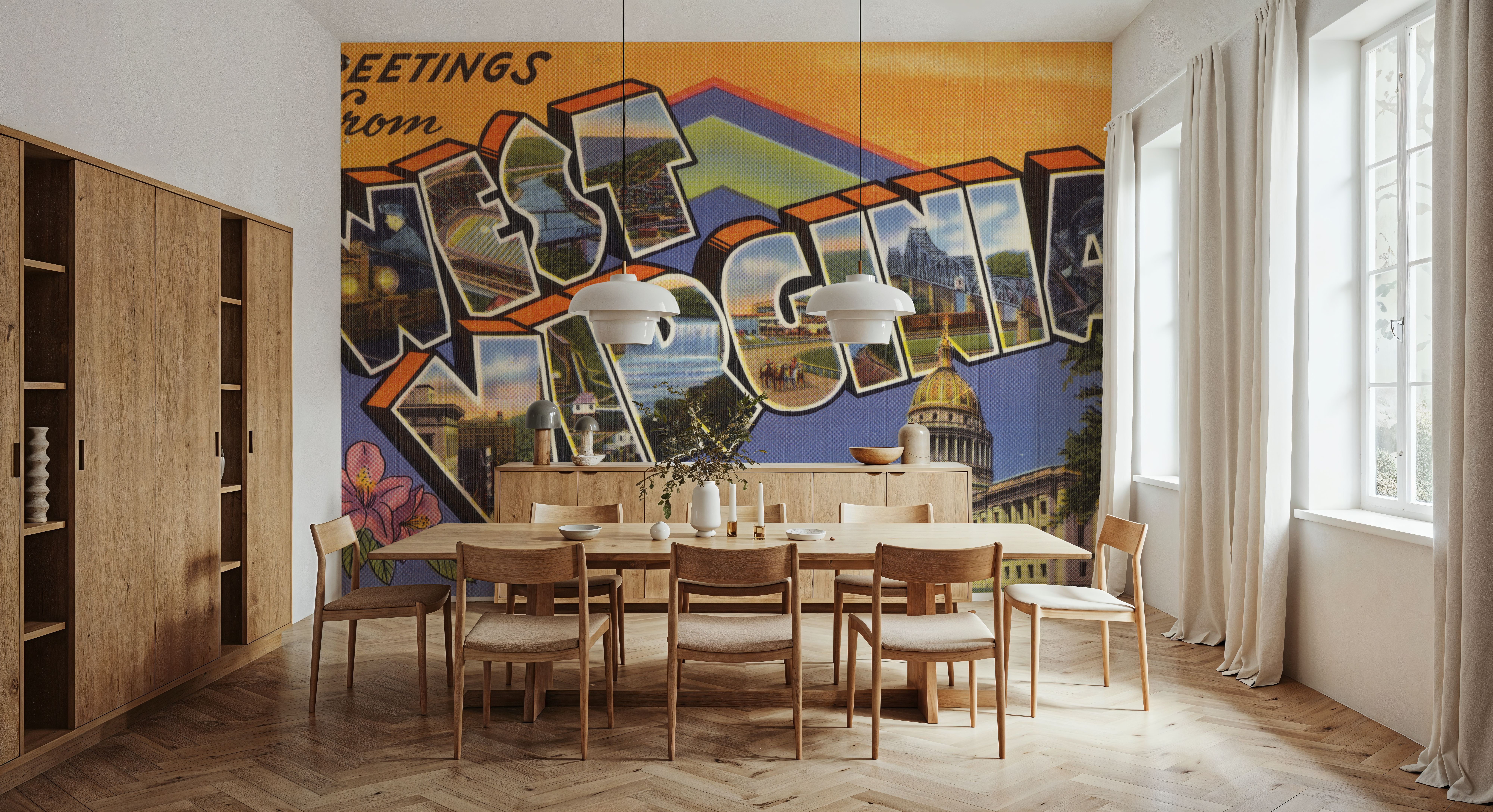 Greetings from West Virginia - Screenprint Postcard