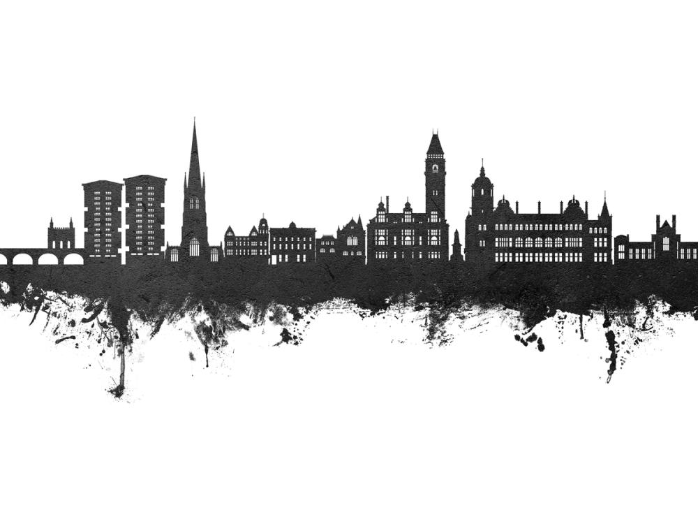 Wakefield England Skyline Black & White