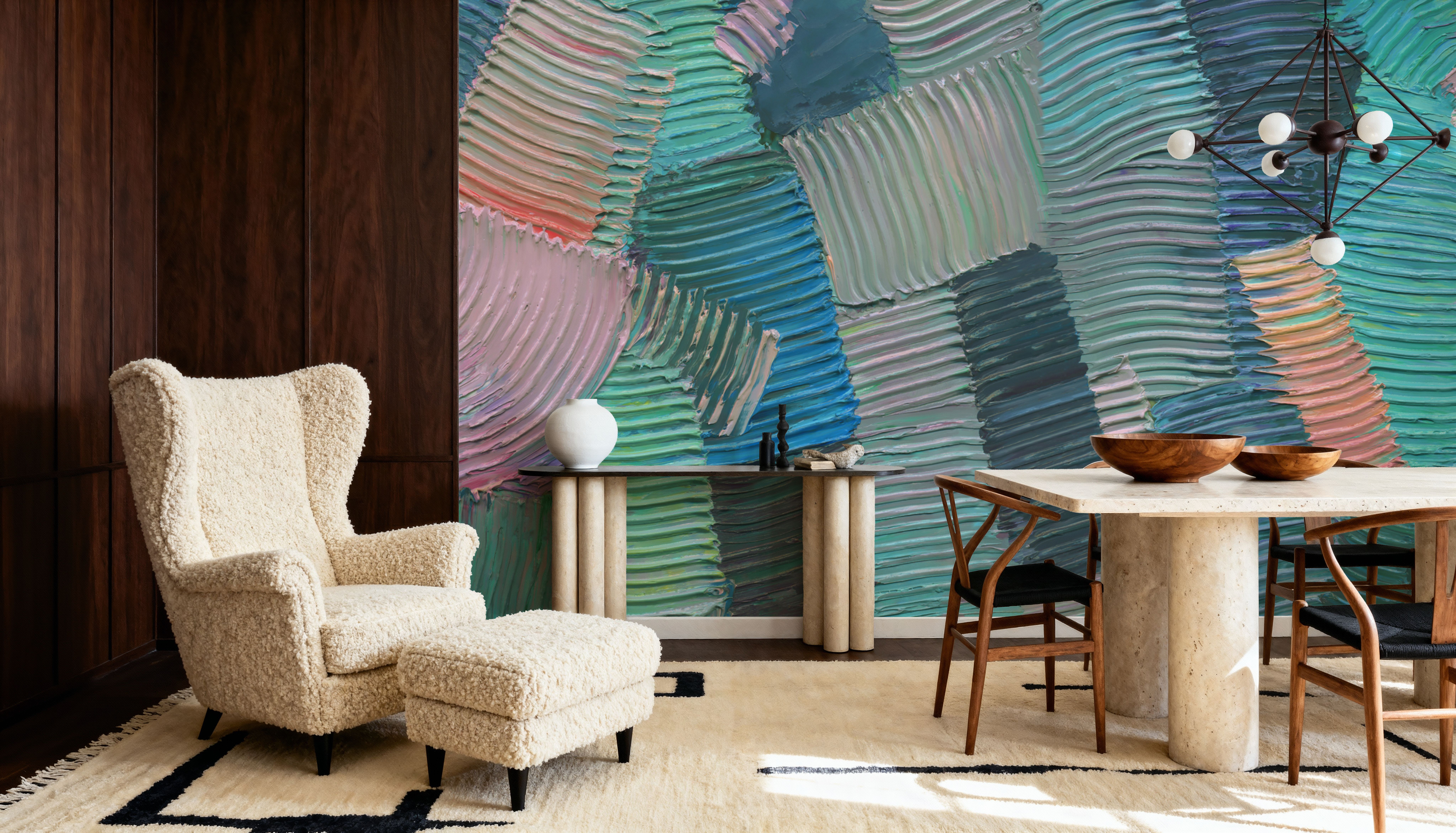 Abstract Stroke Texture Painting, Warm