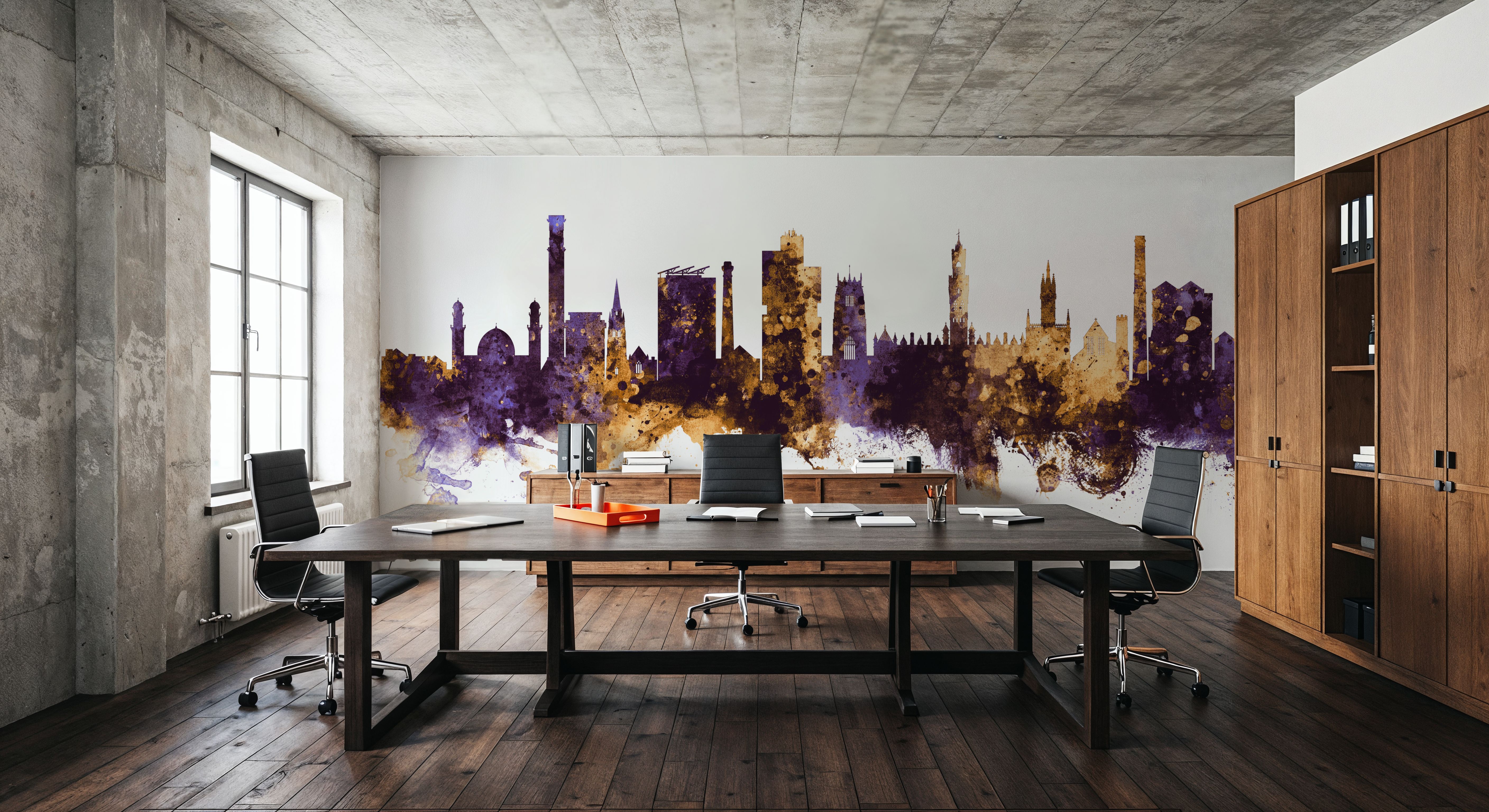 Bradford England Skyline Purple & Gold