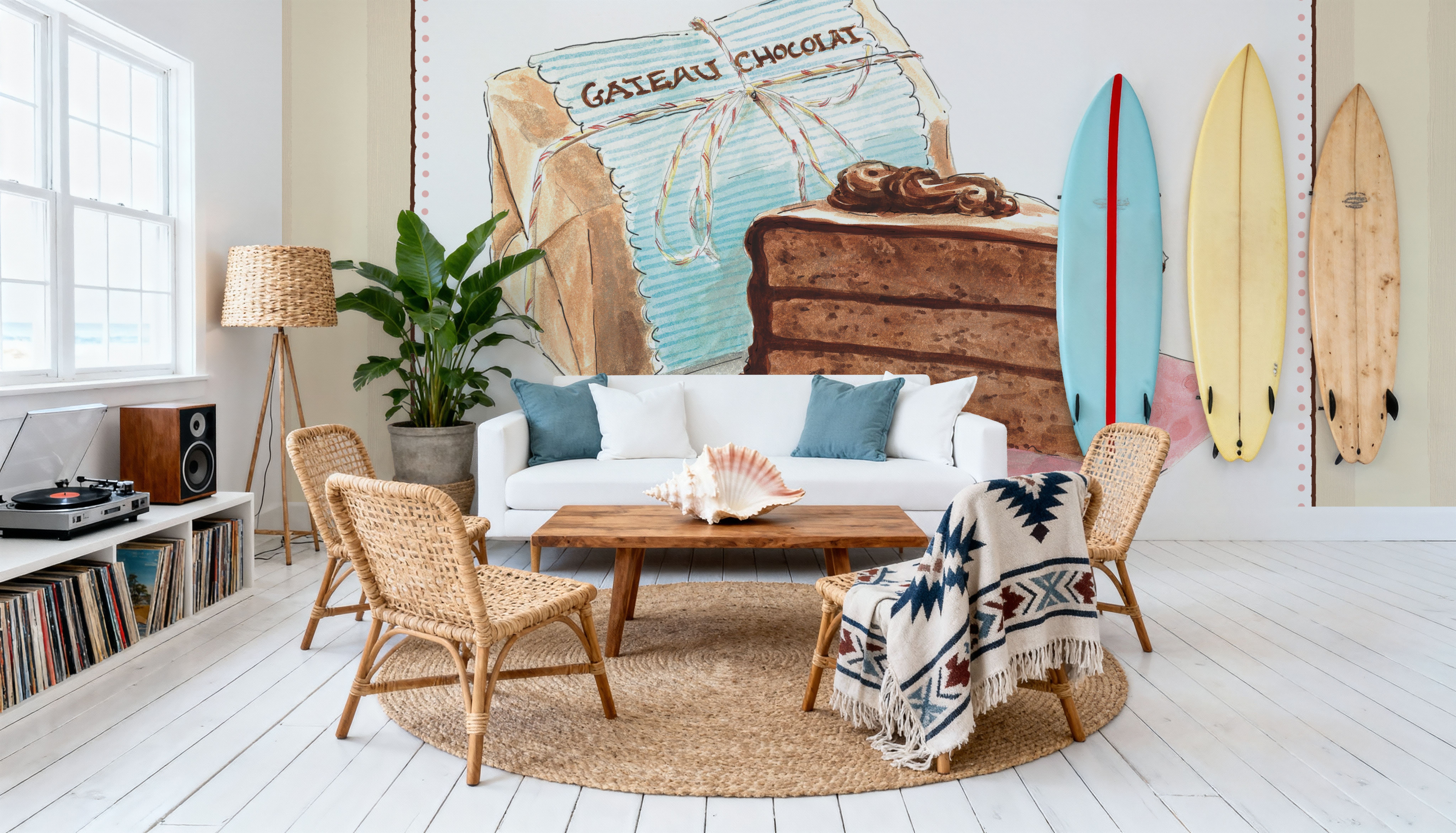 Gateau Chocolate on Stripes