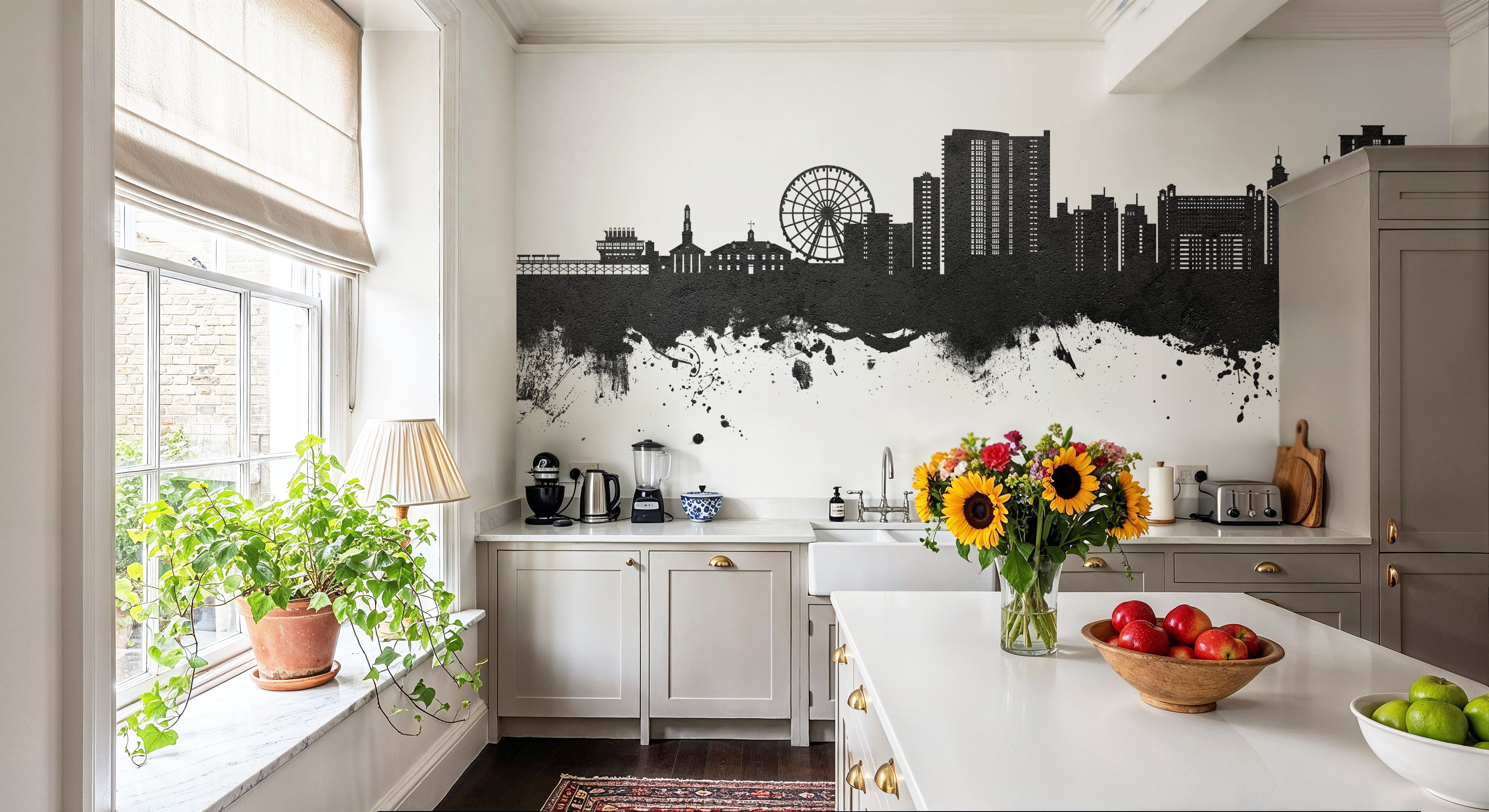 Myrtle Beach South Carolina Skyline Black & White, Wallpaper