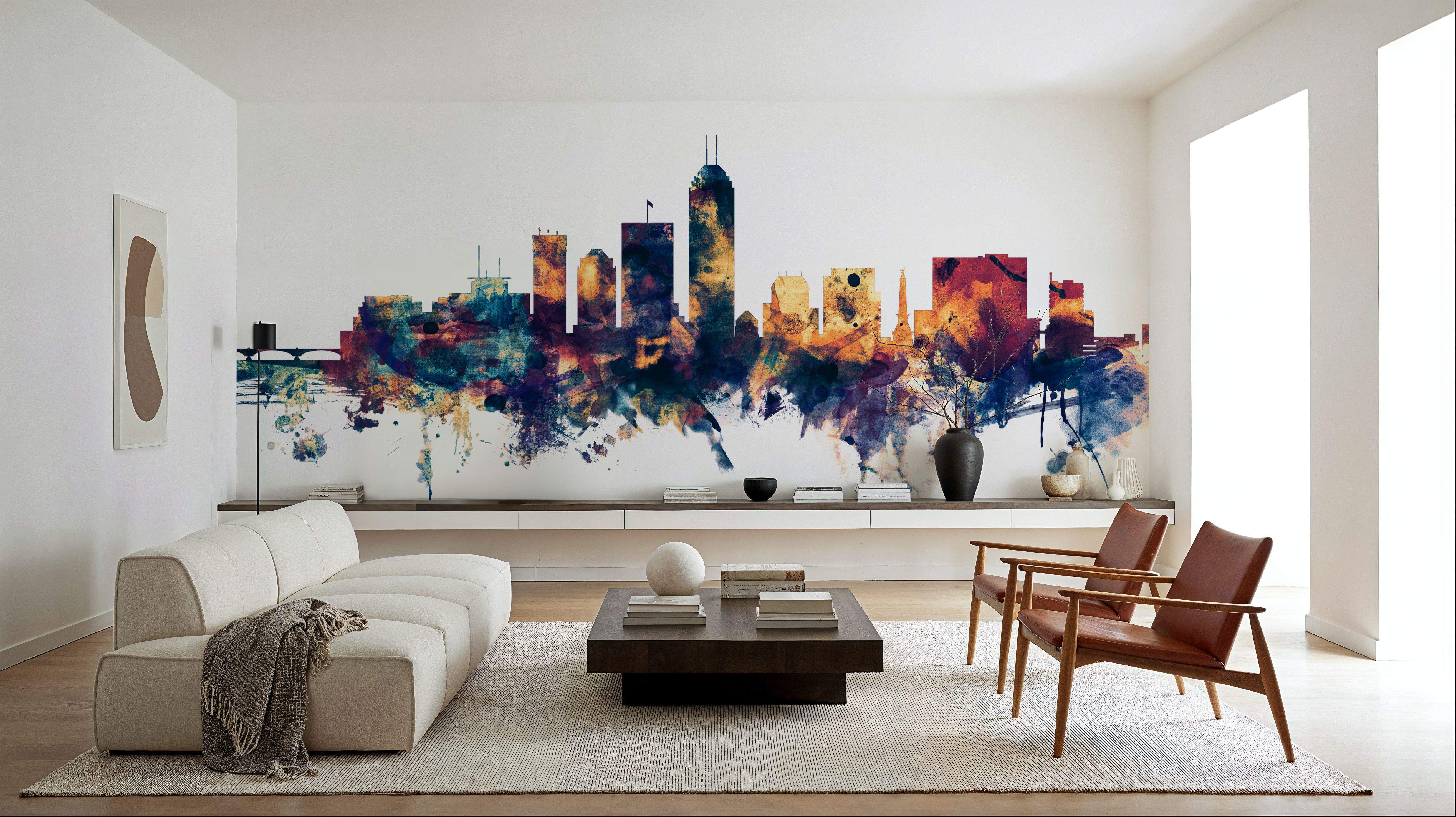 Indianapolis Indiana Skyline Blue & Bronze