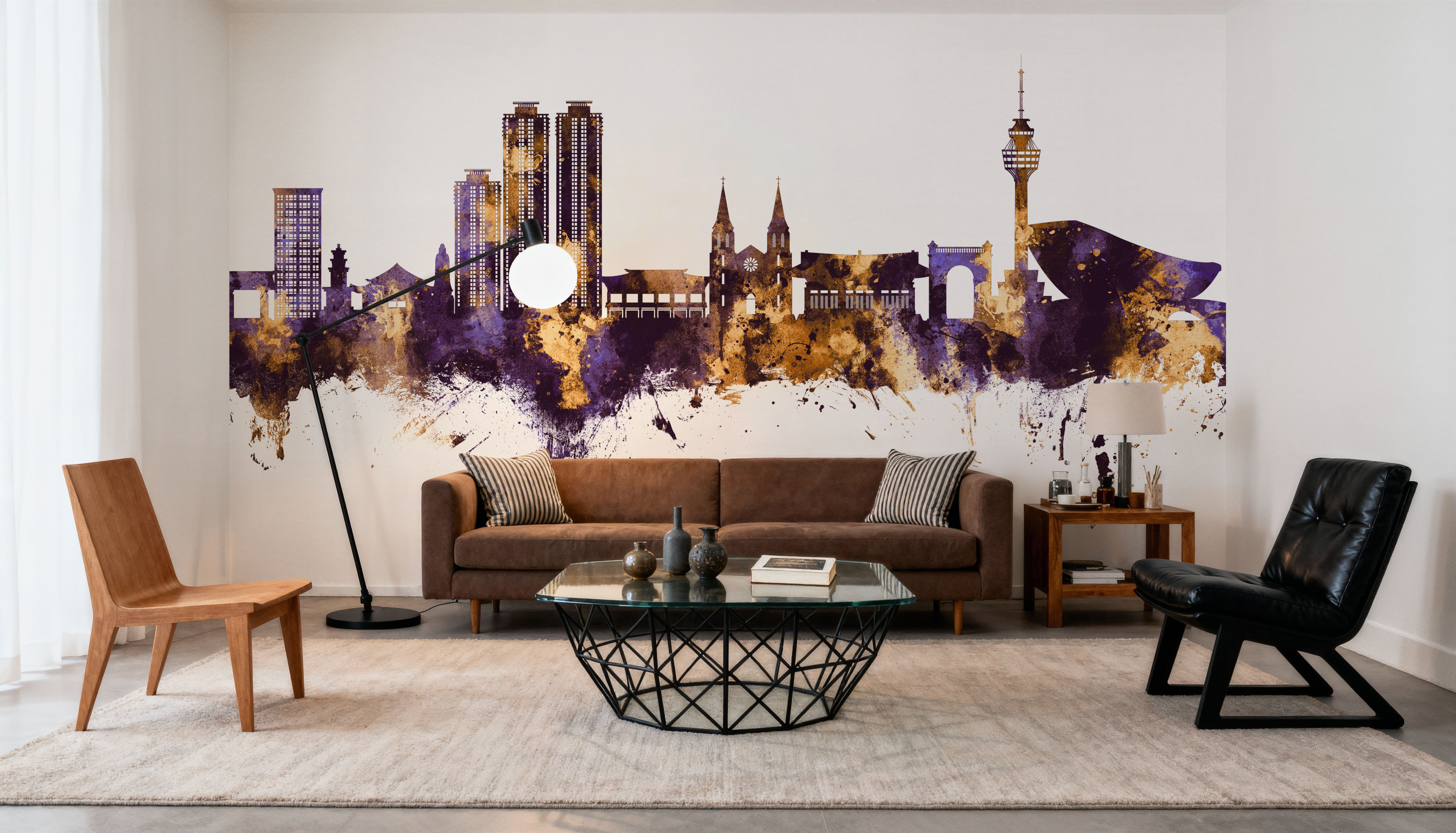 Daegu South Korea Skyline Purple & Gold