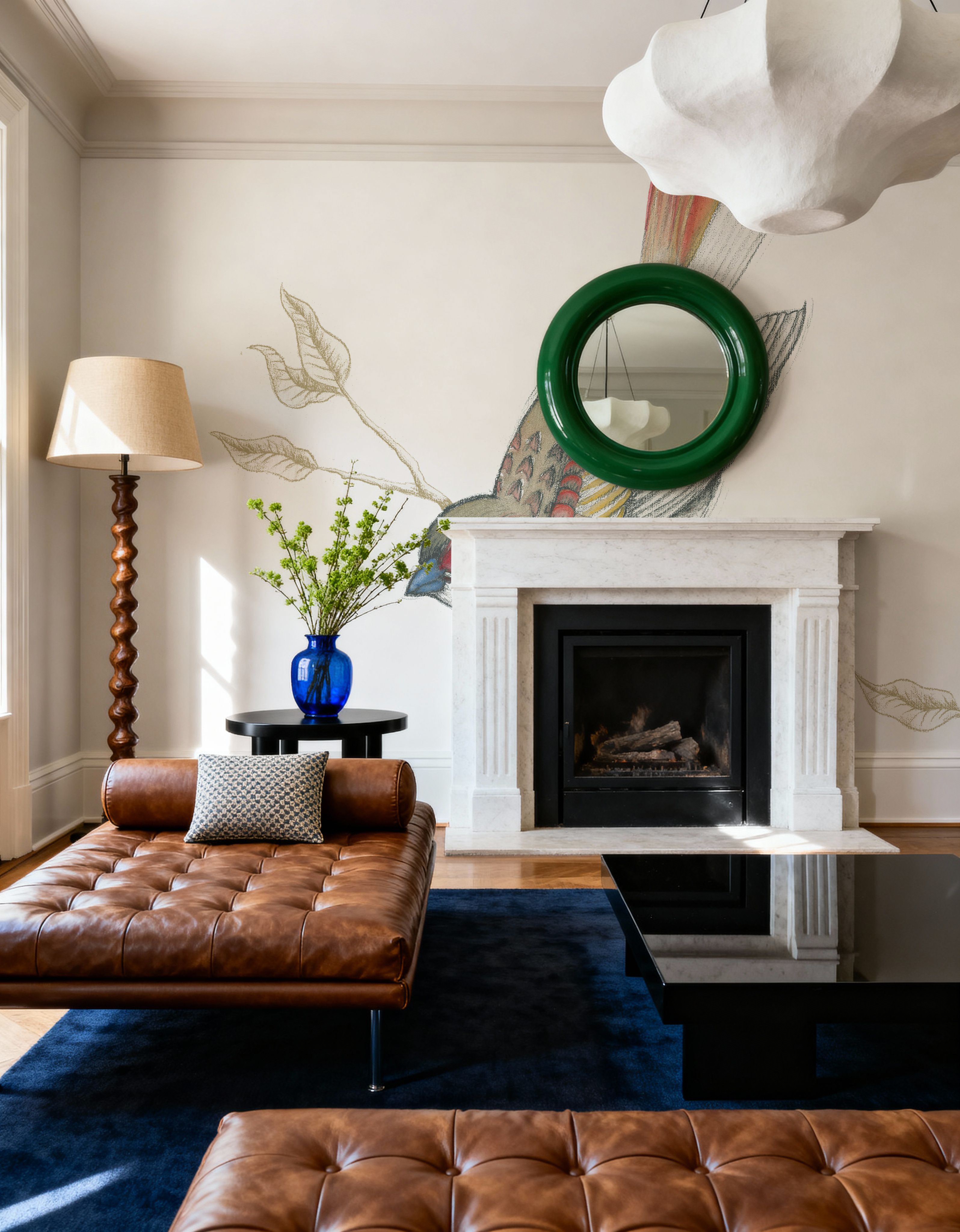 Arts and Crafts Birds II on White