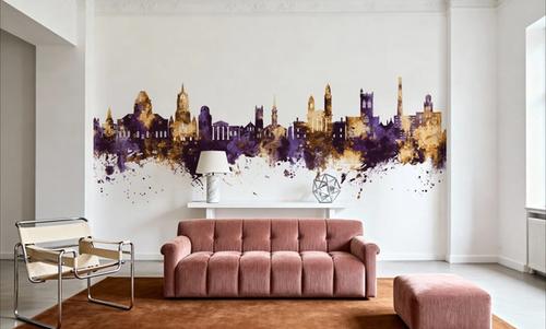 Paisley Skyline Purple & Gold