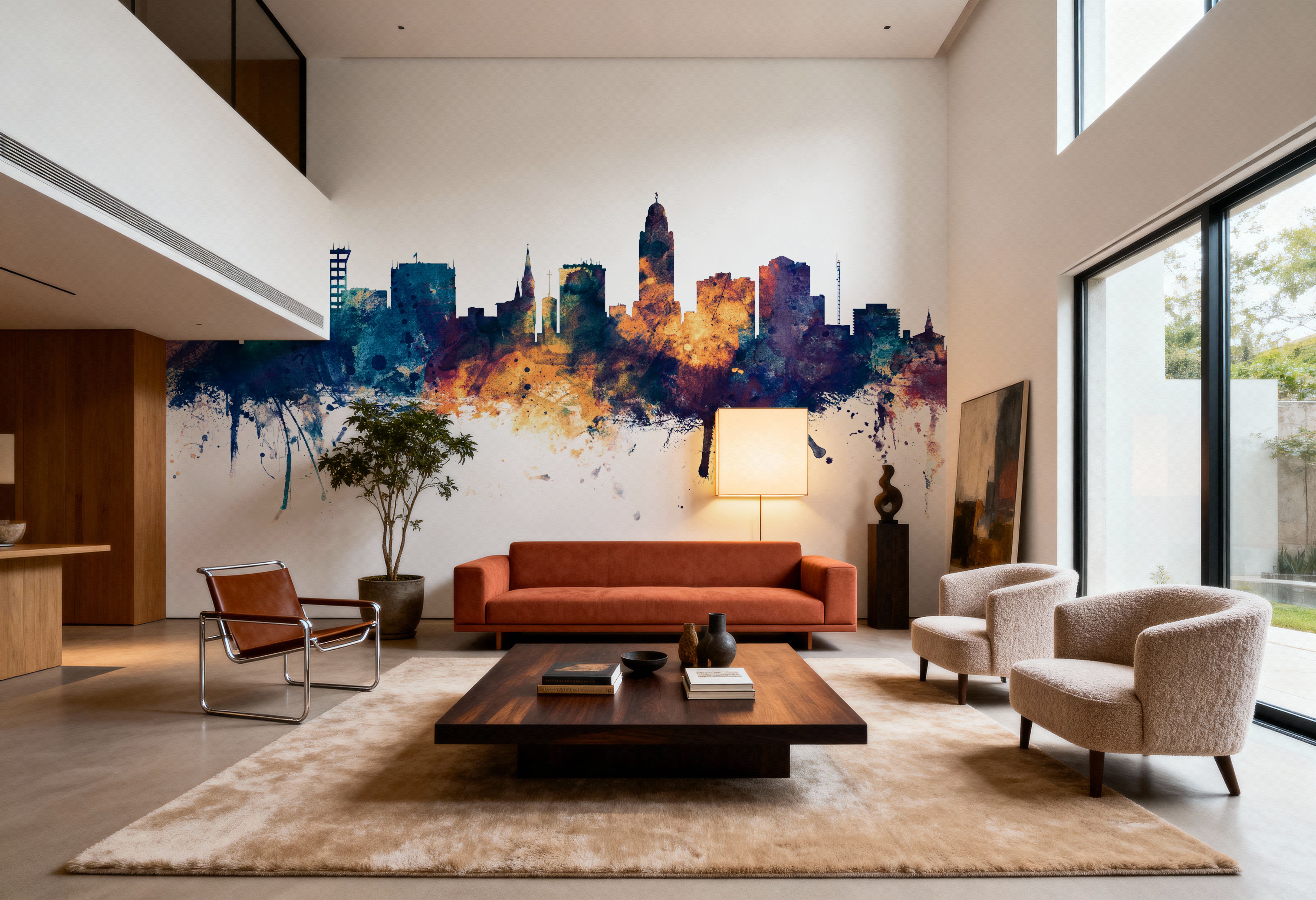 Lincoln Nebraska Skyline Blue & Bronze