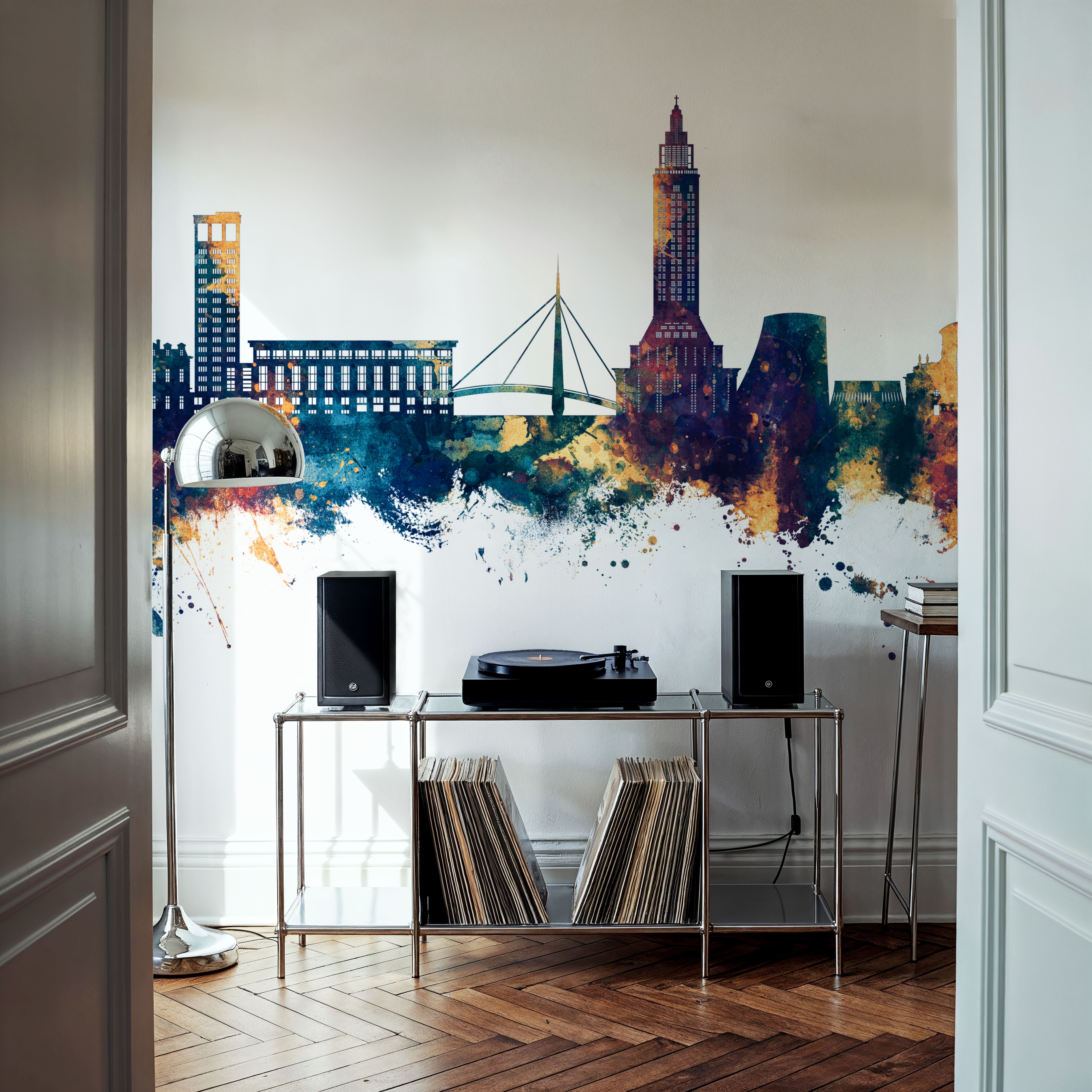 Le Havre France Skyline Blue & Bronze