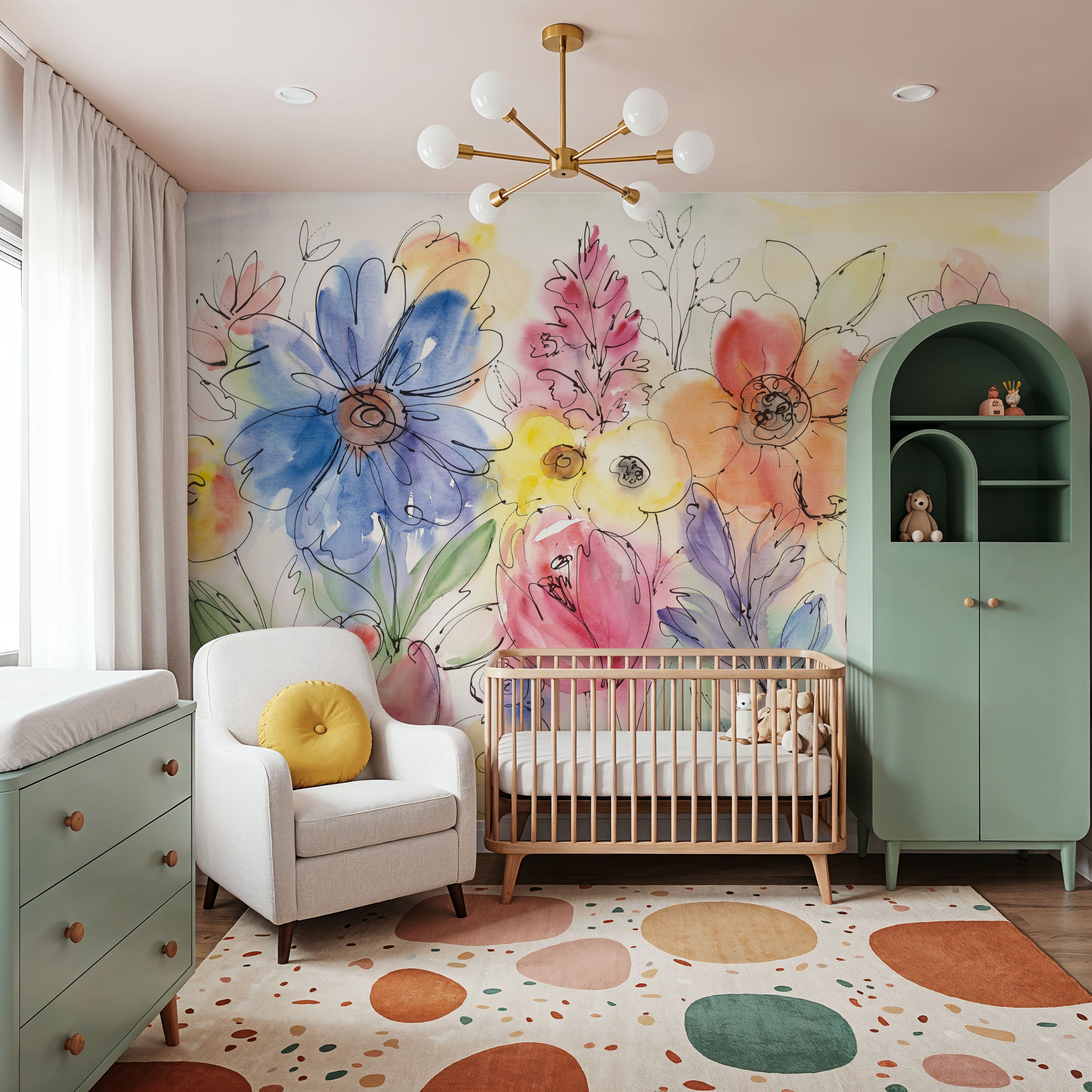 Bright Aquarelle Flowers