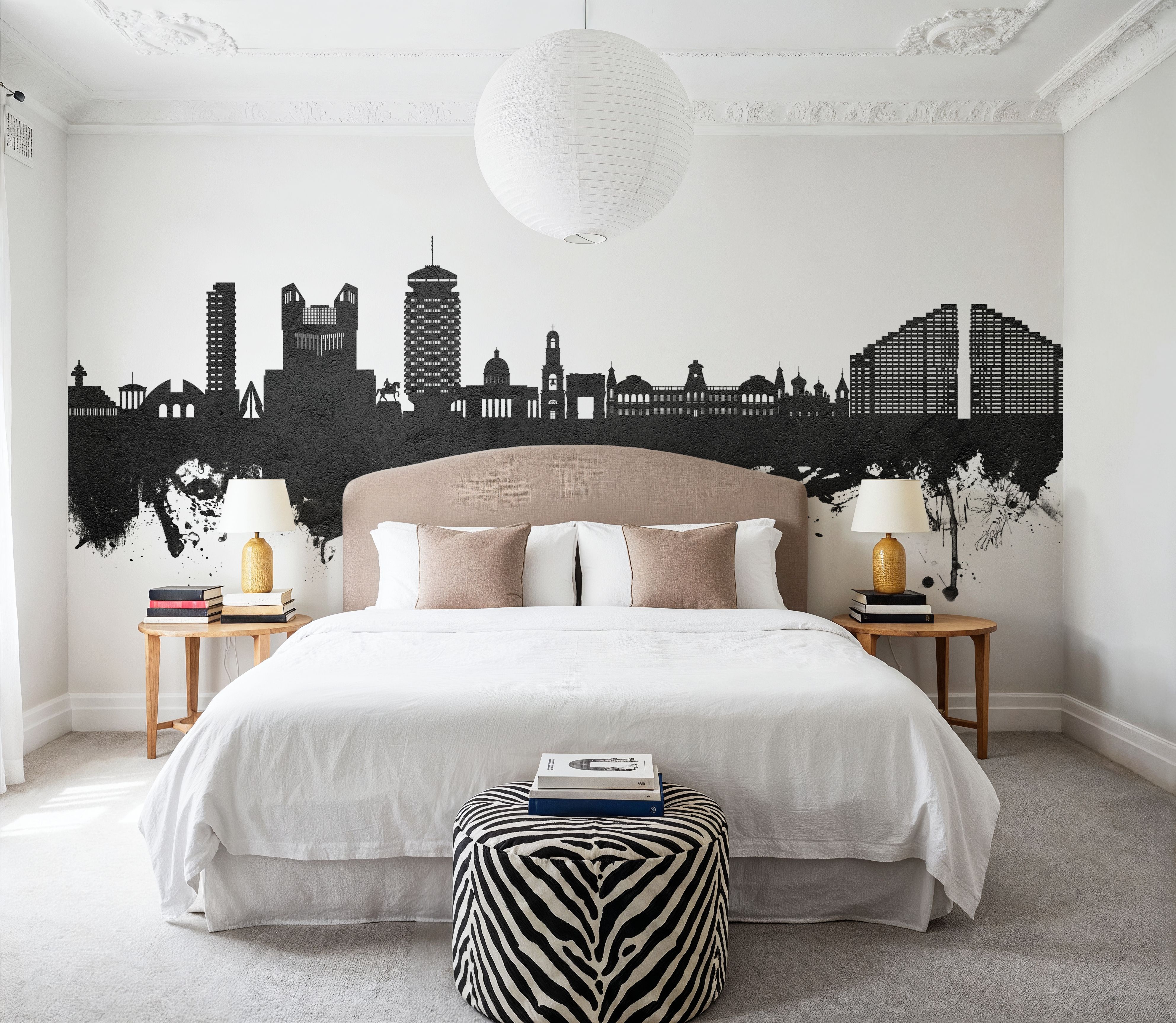 Chisinau Moldova Skyline Black & White