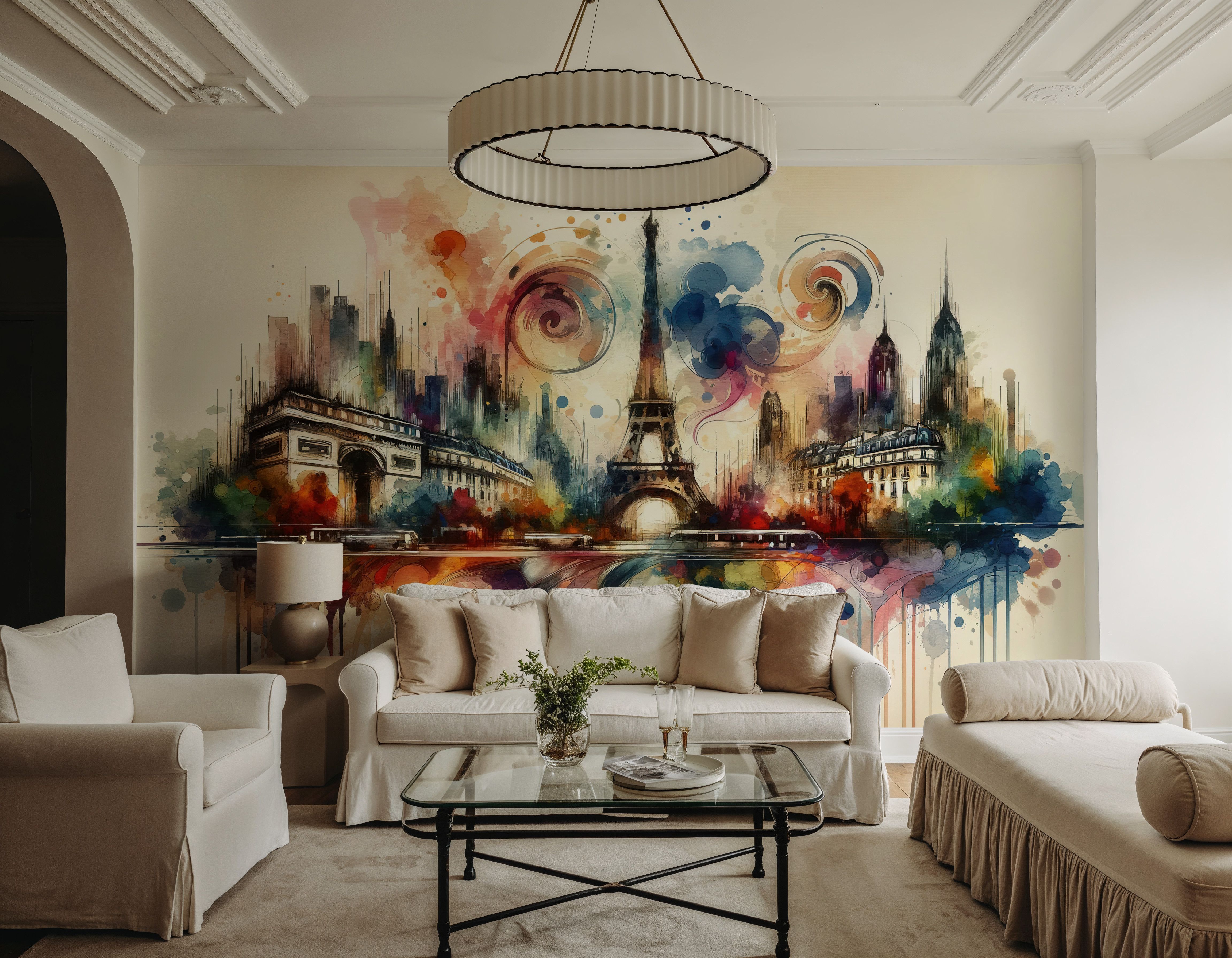 Watercolor Skyline Paris I