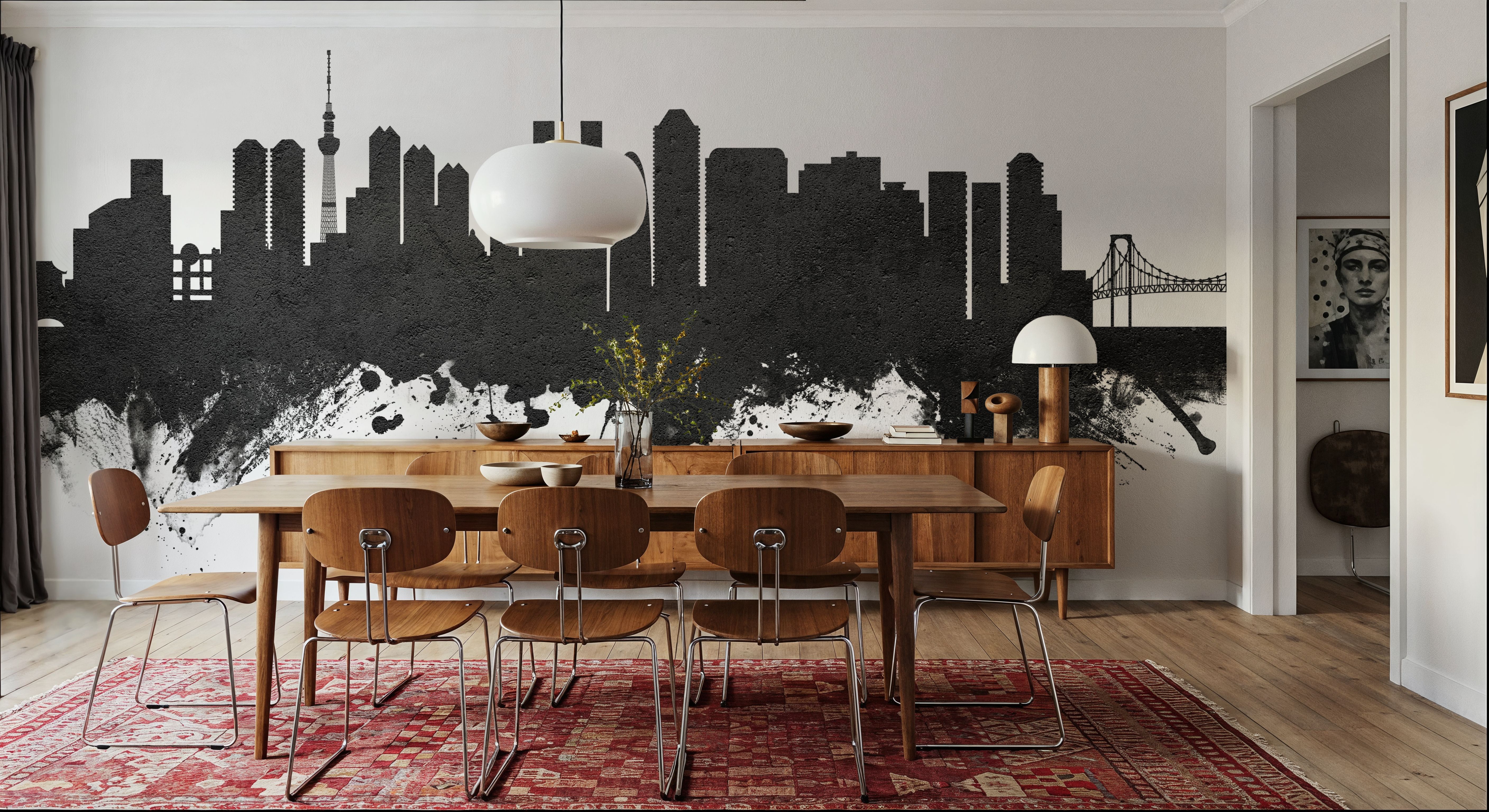 Tokyo Japan Skyline Black & White