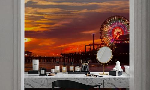 Santa Monica Pier Sunset Orange