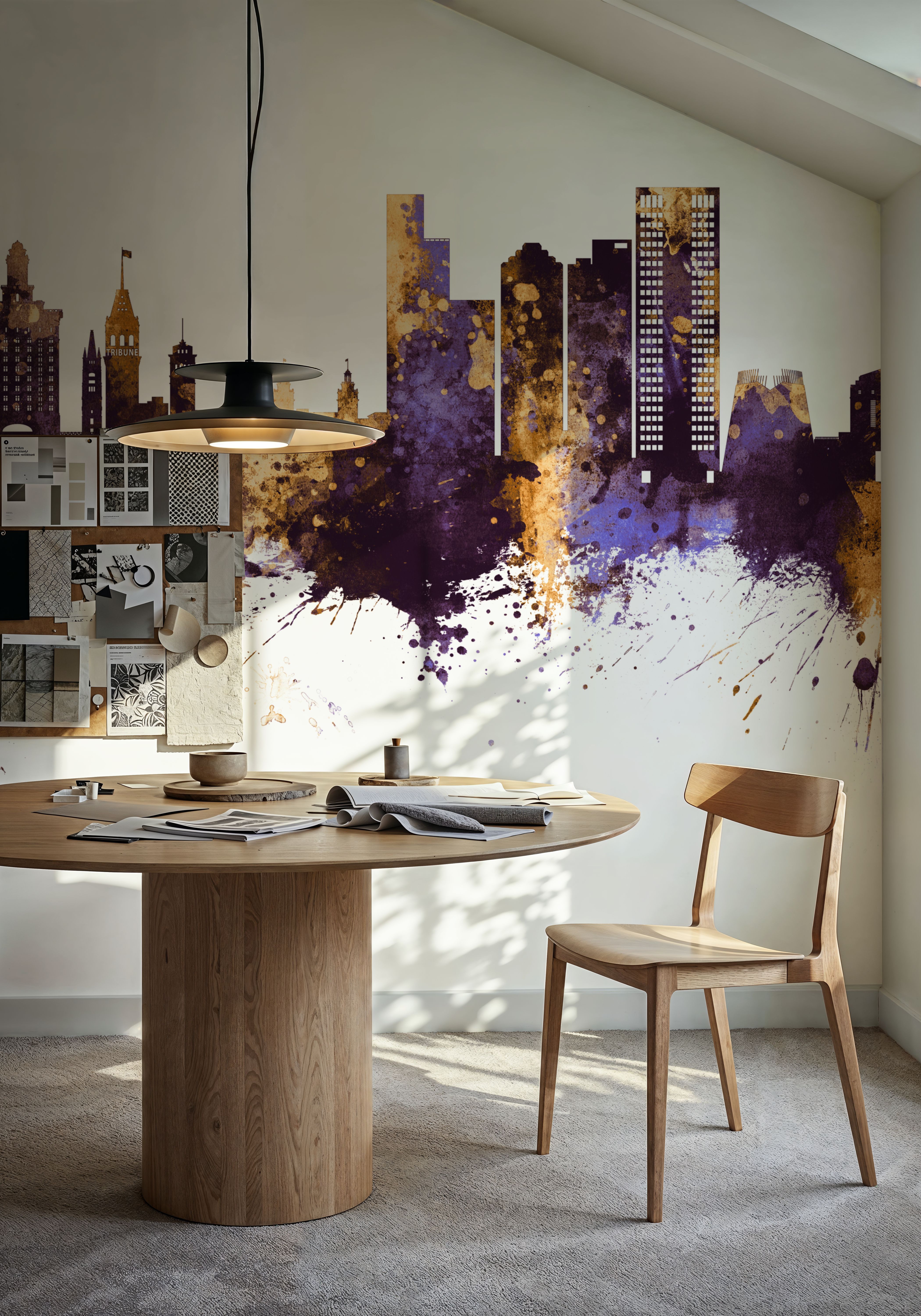 Oakland California Skyline Purple & Gold