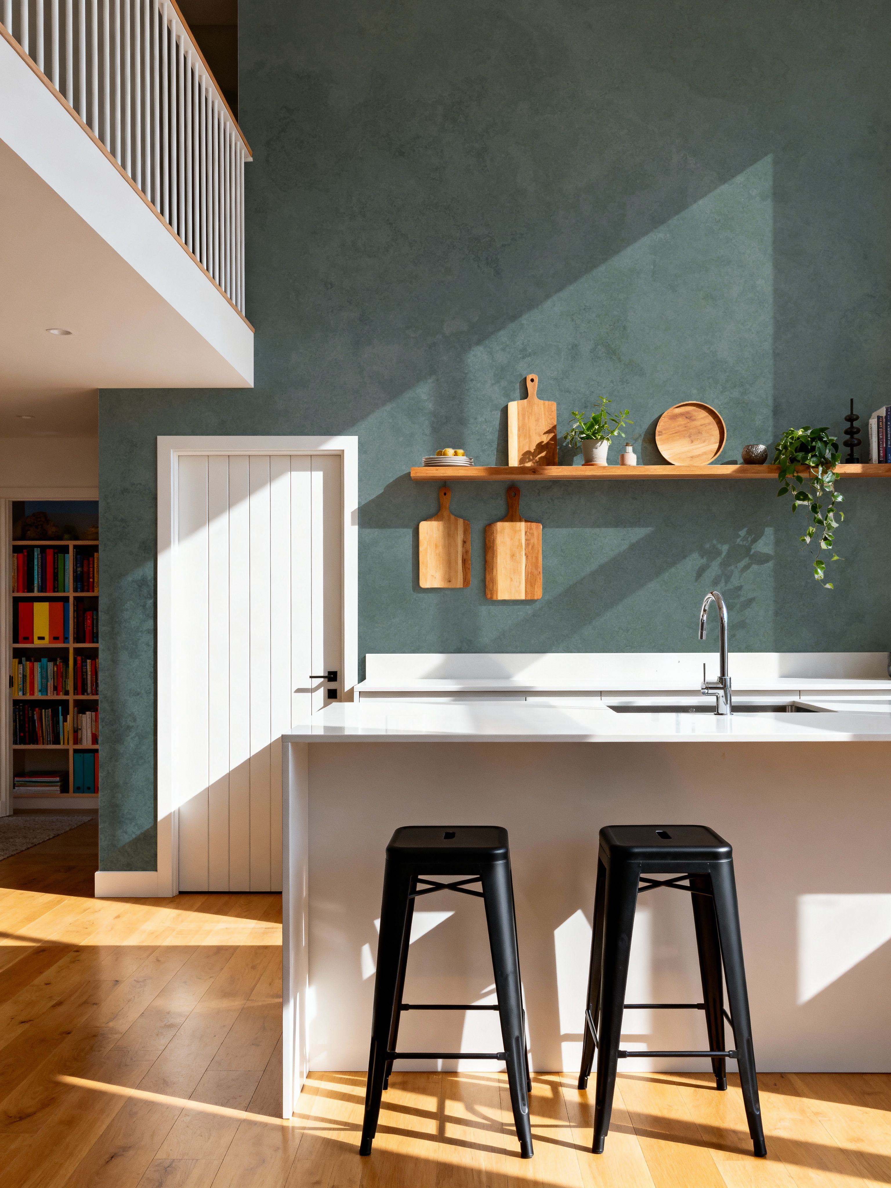 Subtle Plaster Wall, Forest Green