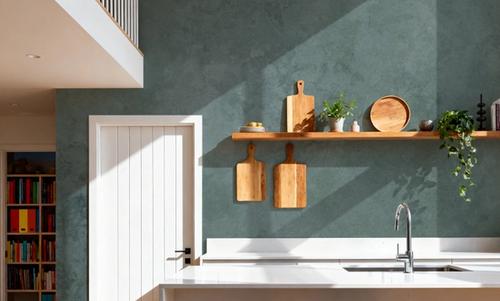 Subtle Plaster Wall, Forest Green