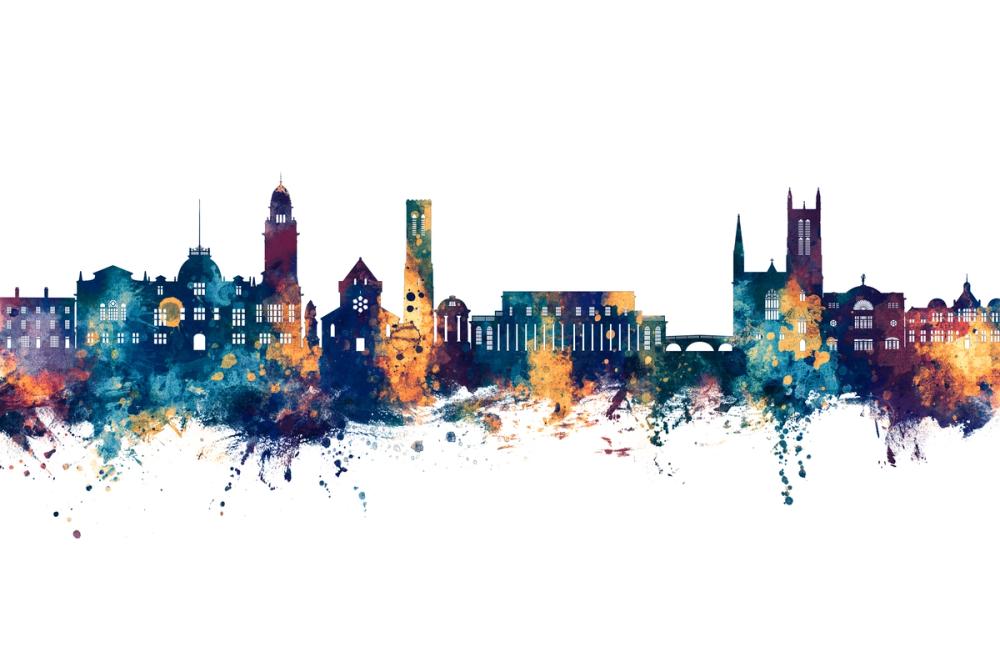 Royal Leamington Spa England Blue & Bronze