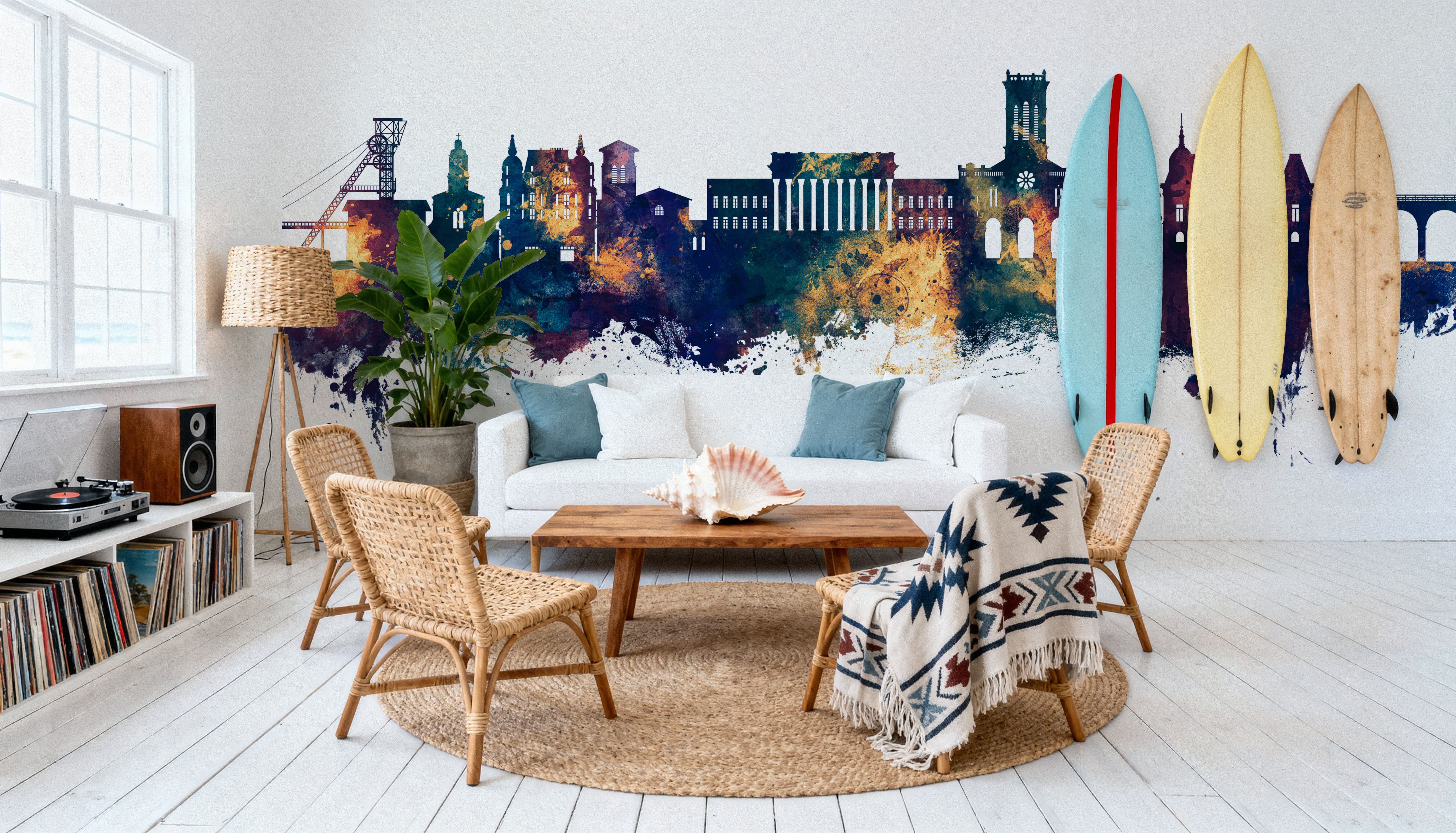 Saint-Étienne France Skyline Blue & Bronze