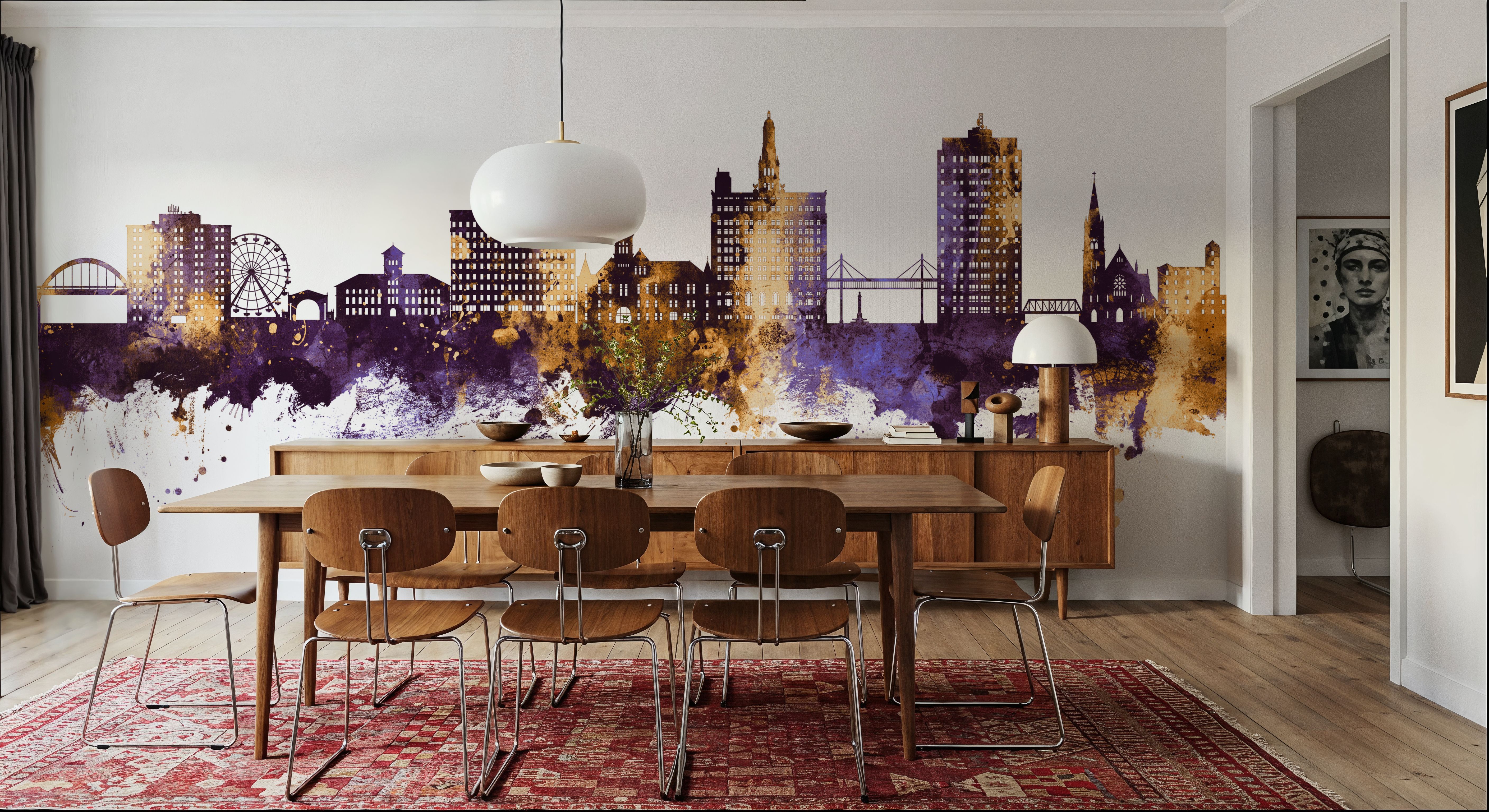 Davenport Iowa Skyline Purple & Gold